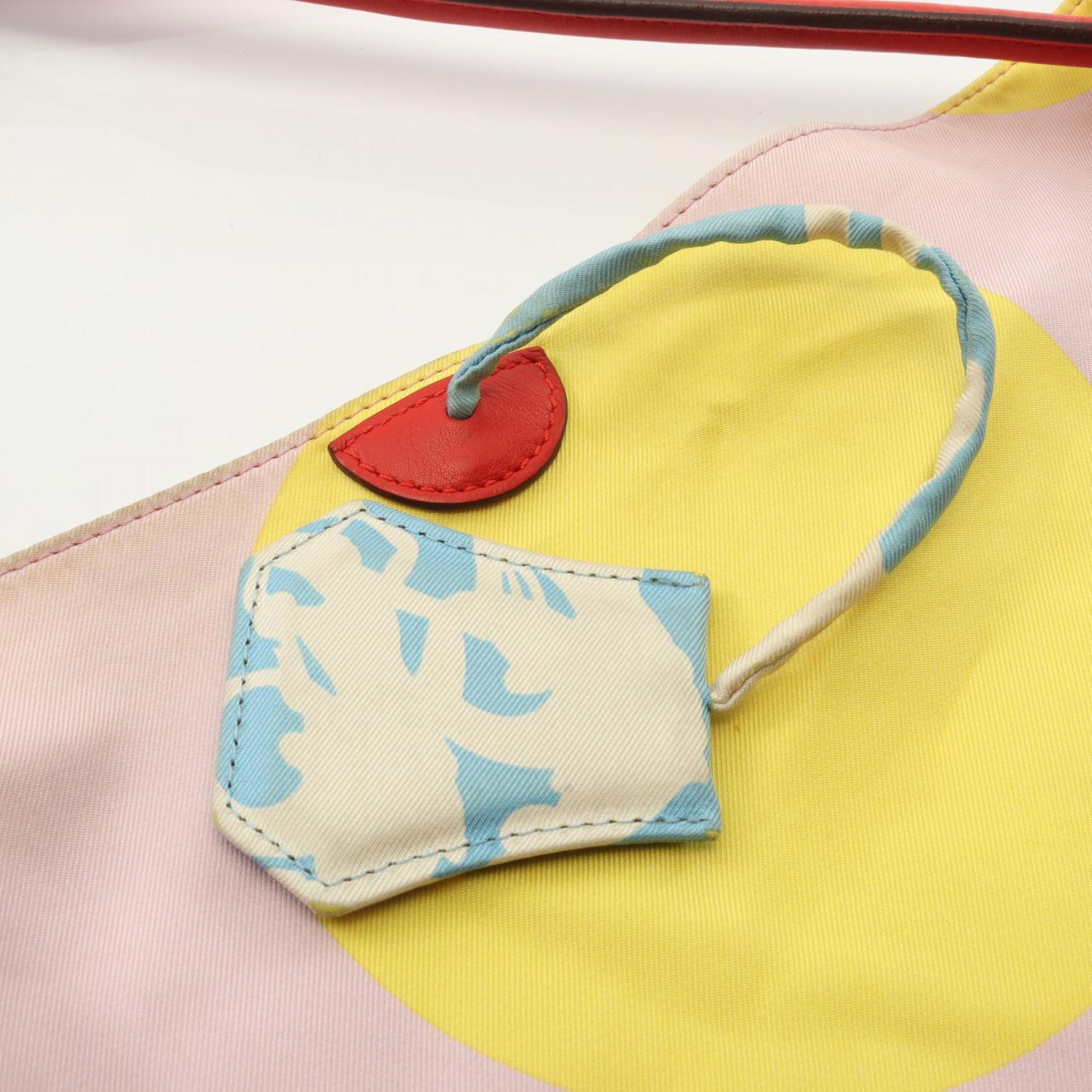 HMS HERMES BRIDES de GALA shoulder bag, silk and leather, women's, blue, red, multicolor