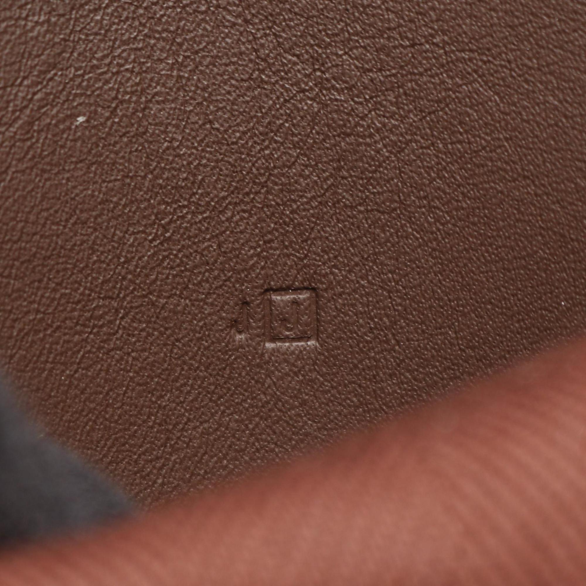 HMS Hermès Valparaiso Long MM Handbag, Canvas Toile Chevron, Men's, Brown