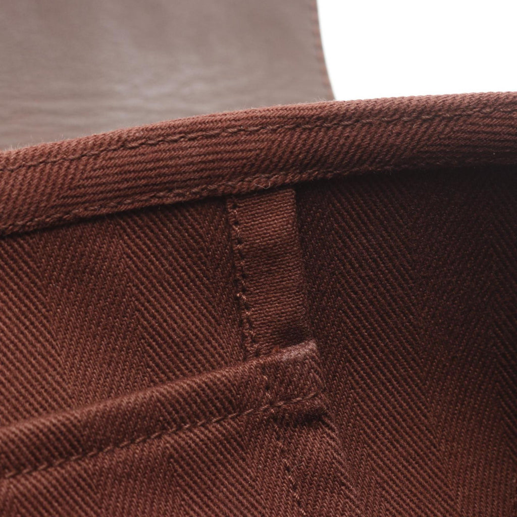 HMS Hermès Valparaiso Long MM Handbag, Canvas Toile Chevron, Men's, Brown