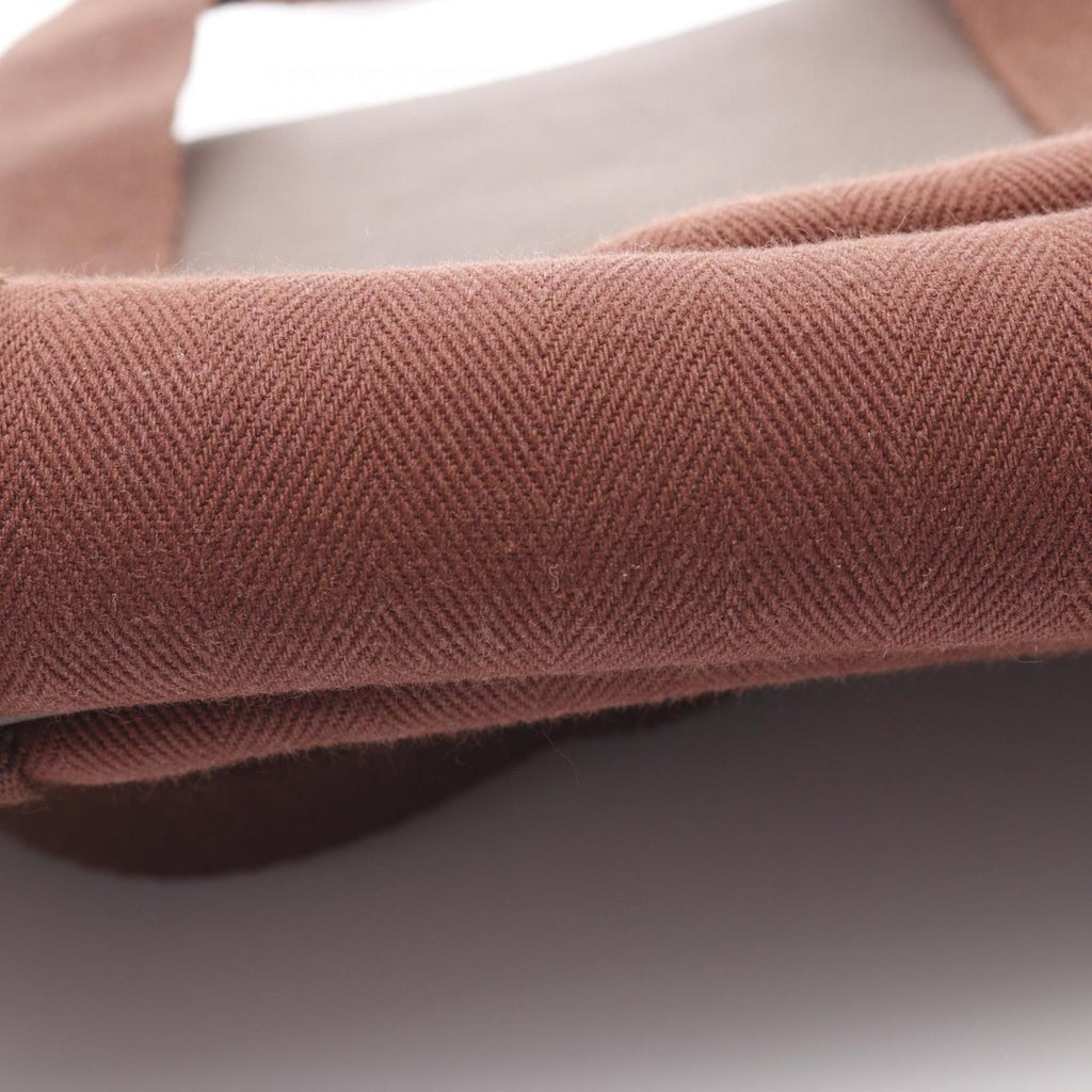 HMS Hermès Valparaiso Long MM Handbag, Canvas Toile Chevron, Men's, Brown