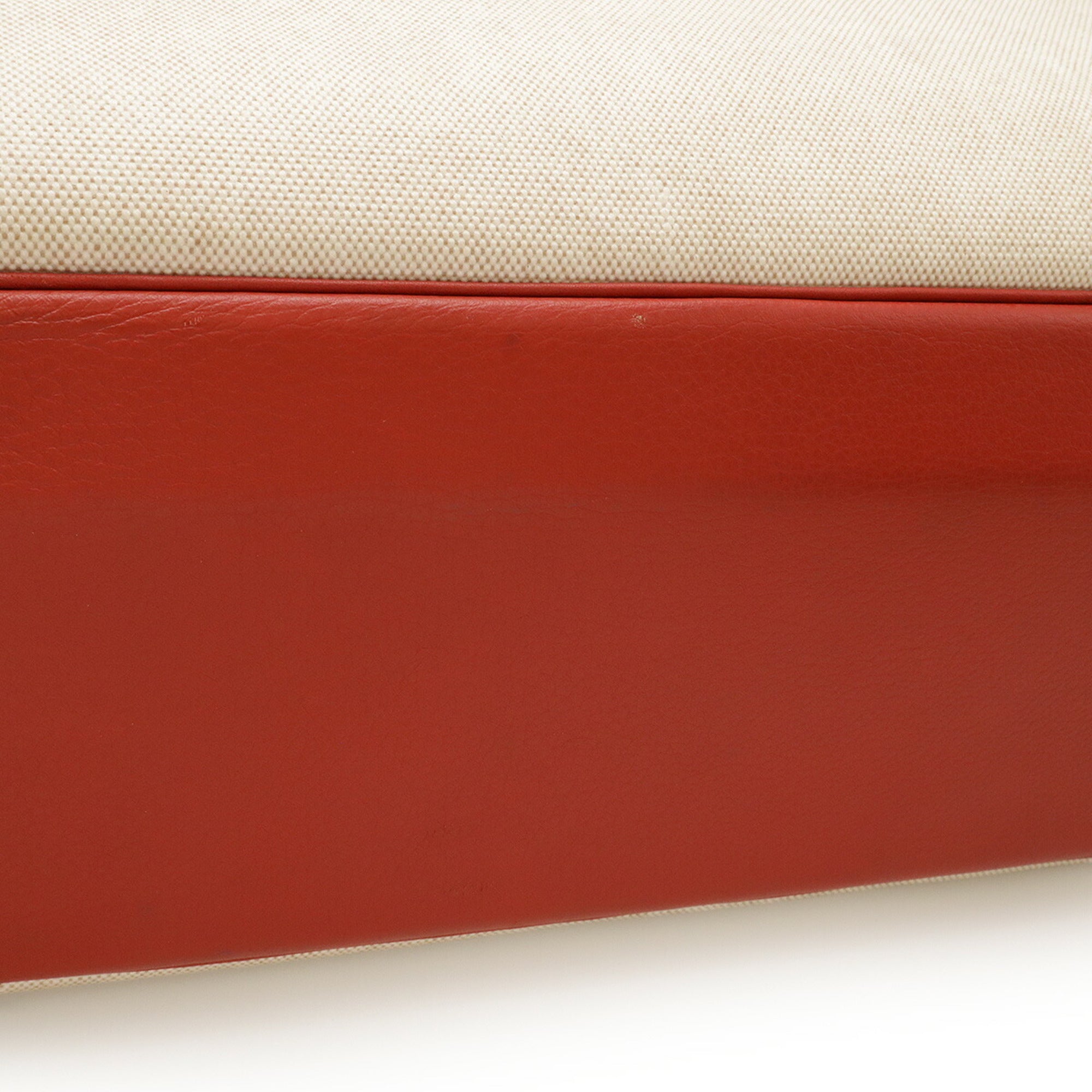 HMS Victoria 50 Boston/Travel Bag in Canvas and Coated Leather, Beige Red