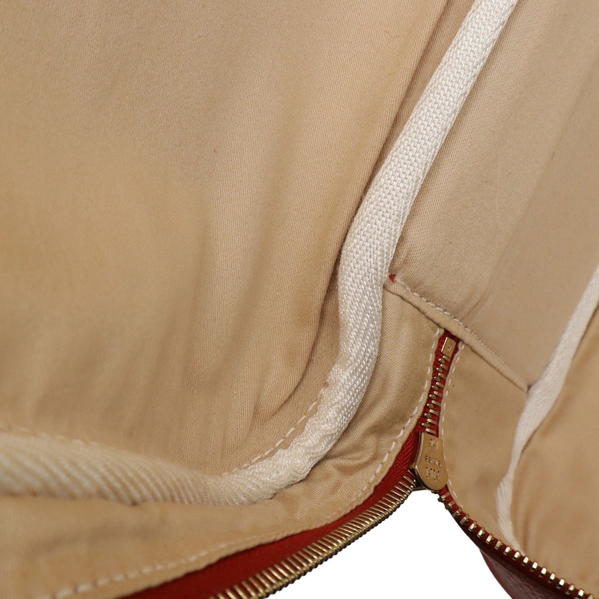 HMS Victoria 50 Boston/Travel Bag in Canvas and Coated Leather, Beige Red