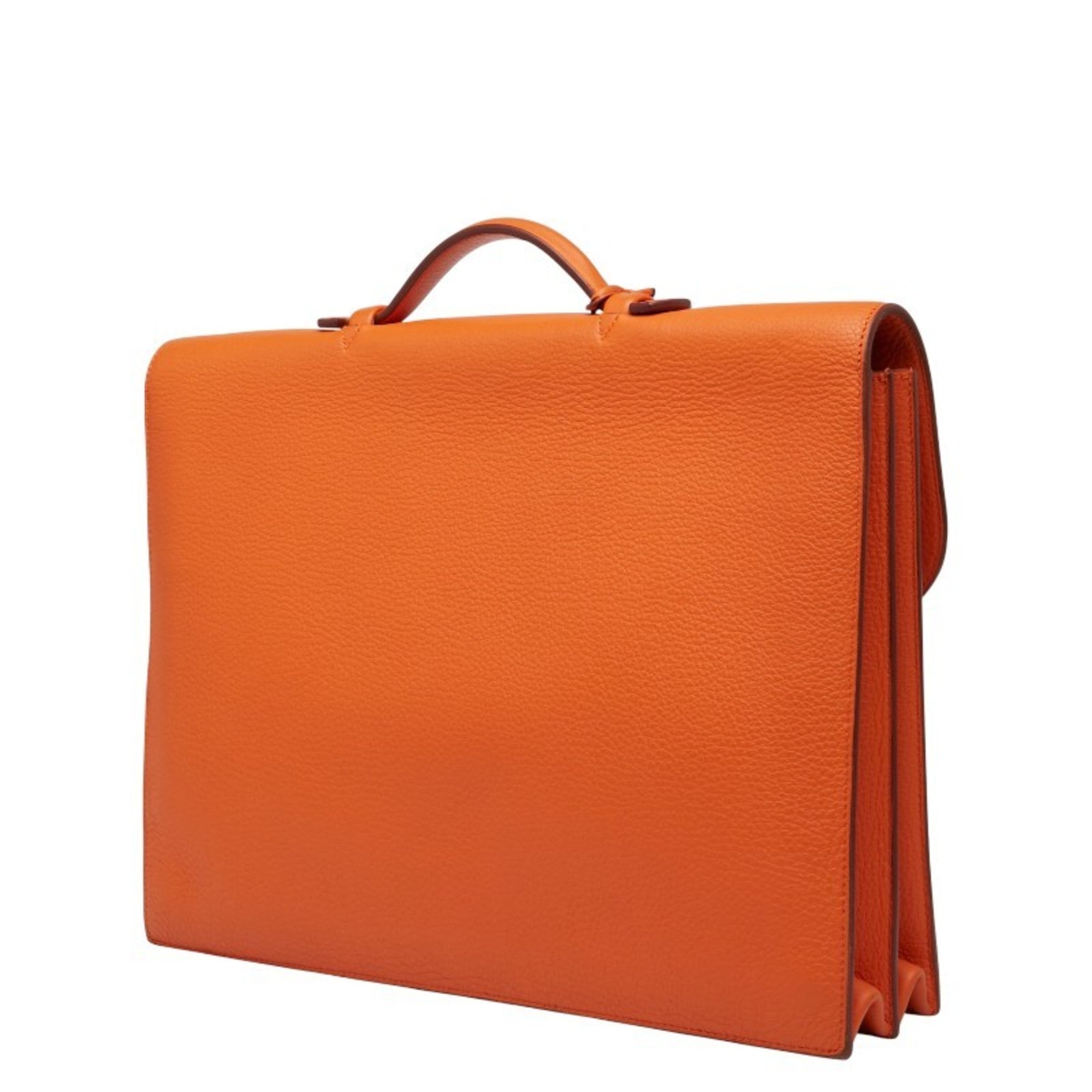 HMS Hermès Sac a Depeche 38 Business Bag Briefcase in Orange Taurillon Clemence Leather for Women