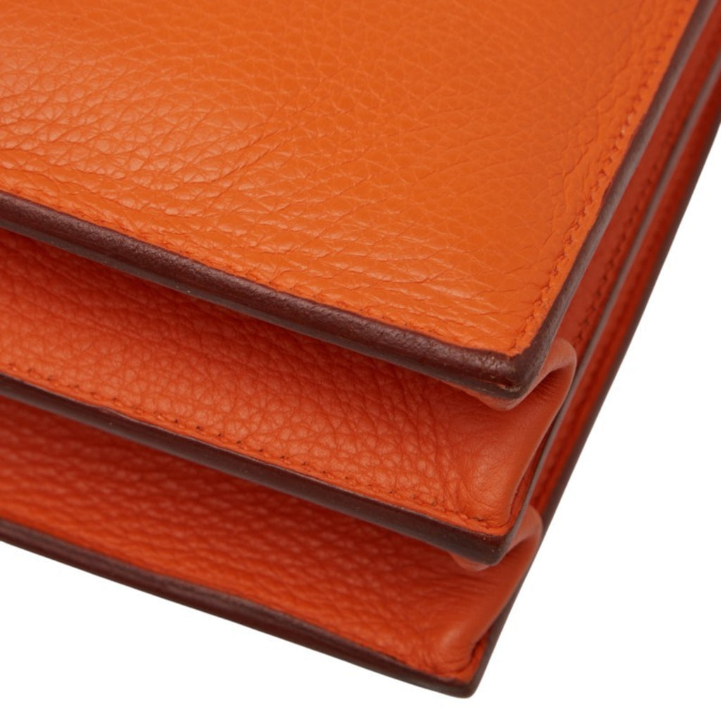 HMS Hermès Sac a Depeche 38 Business Bag Briefcase in Orange Taurillon Clemence Leather for Women