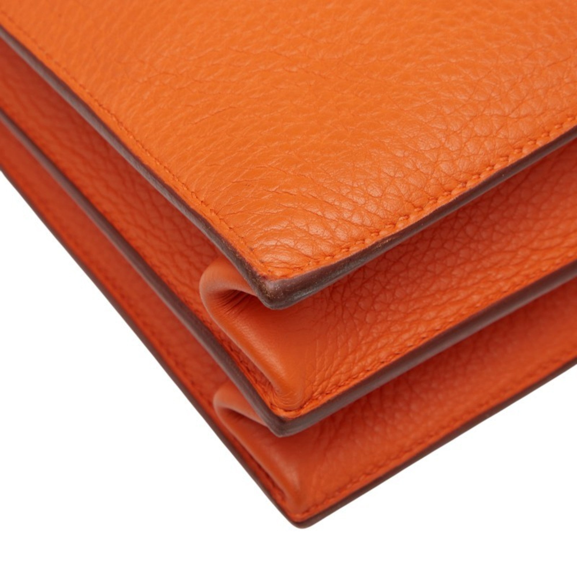 HMS Hermès Sac a Depeche 38 Business Bag Briefcase in Orange Taurillon Clemence Leather for Women