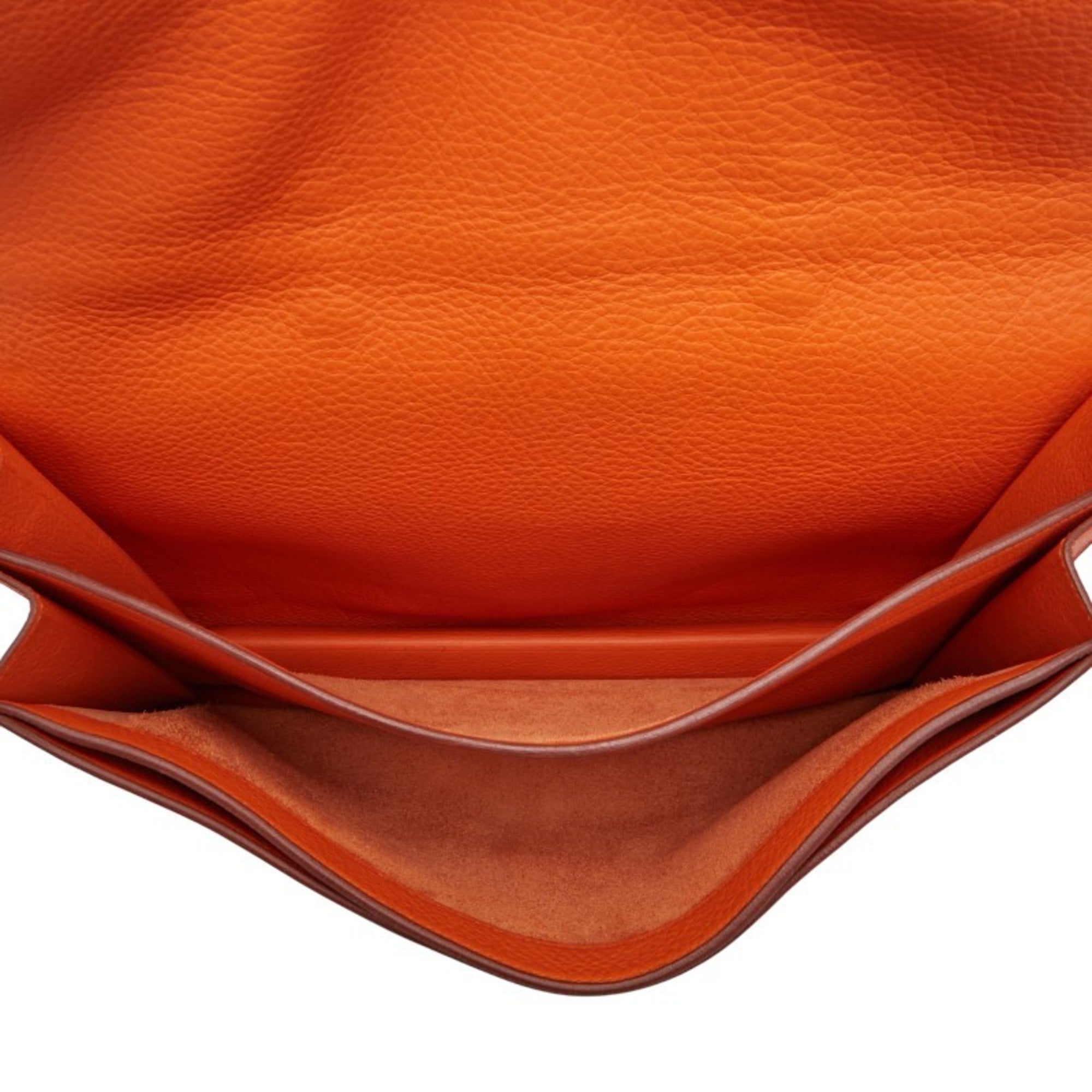 HMS Hermès Sac a Depeche 38 Business Bag Briefcase in Orange Taurillon Clemence Leather for Women