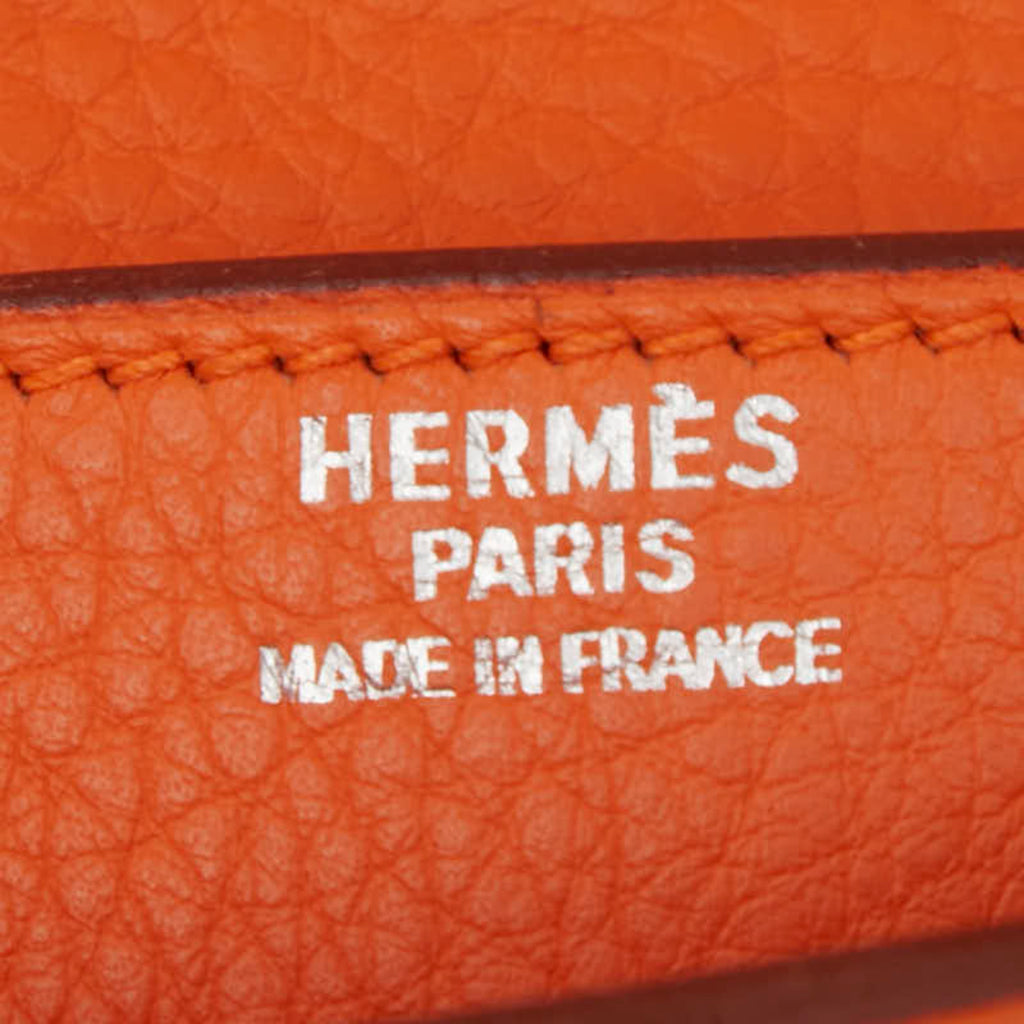 HMS Hermès Sac a Depeche 38 Business Bag Briefcase in Orange Taurillon Clemence Leather for Women