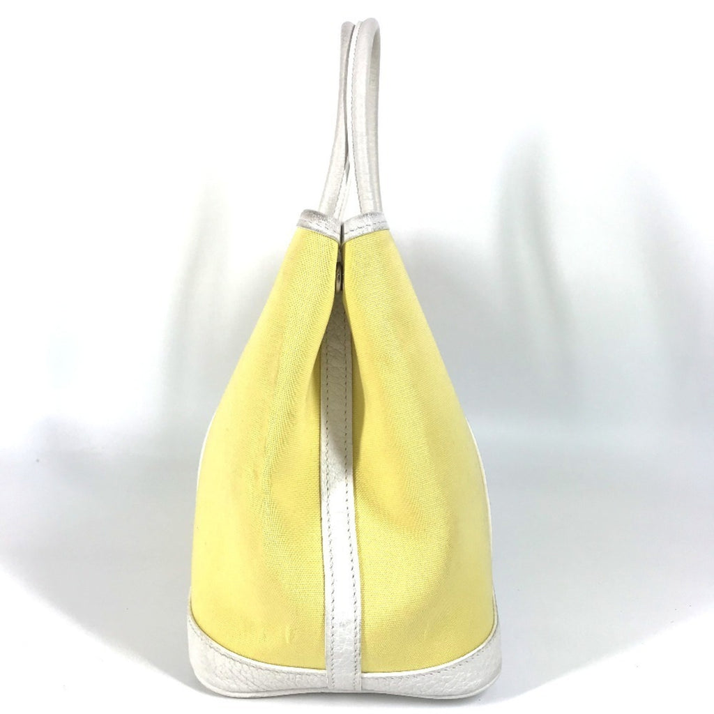HMS Garden Party TPM Tote Bag, Toile H Leather, Yellow, Women's