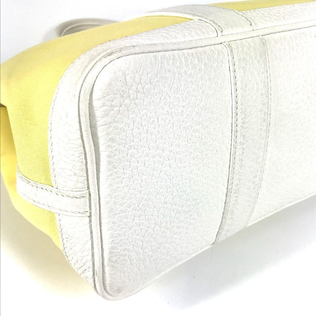 HMS Garden Party TPM Tote Bag, Toile H Leather, Yellow, Women's