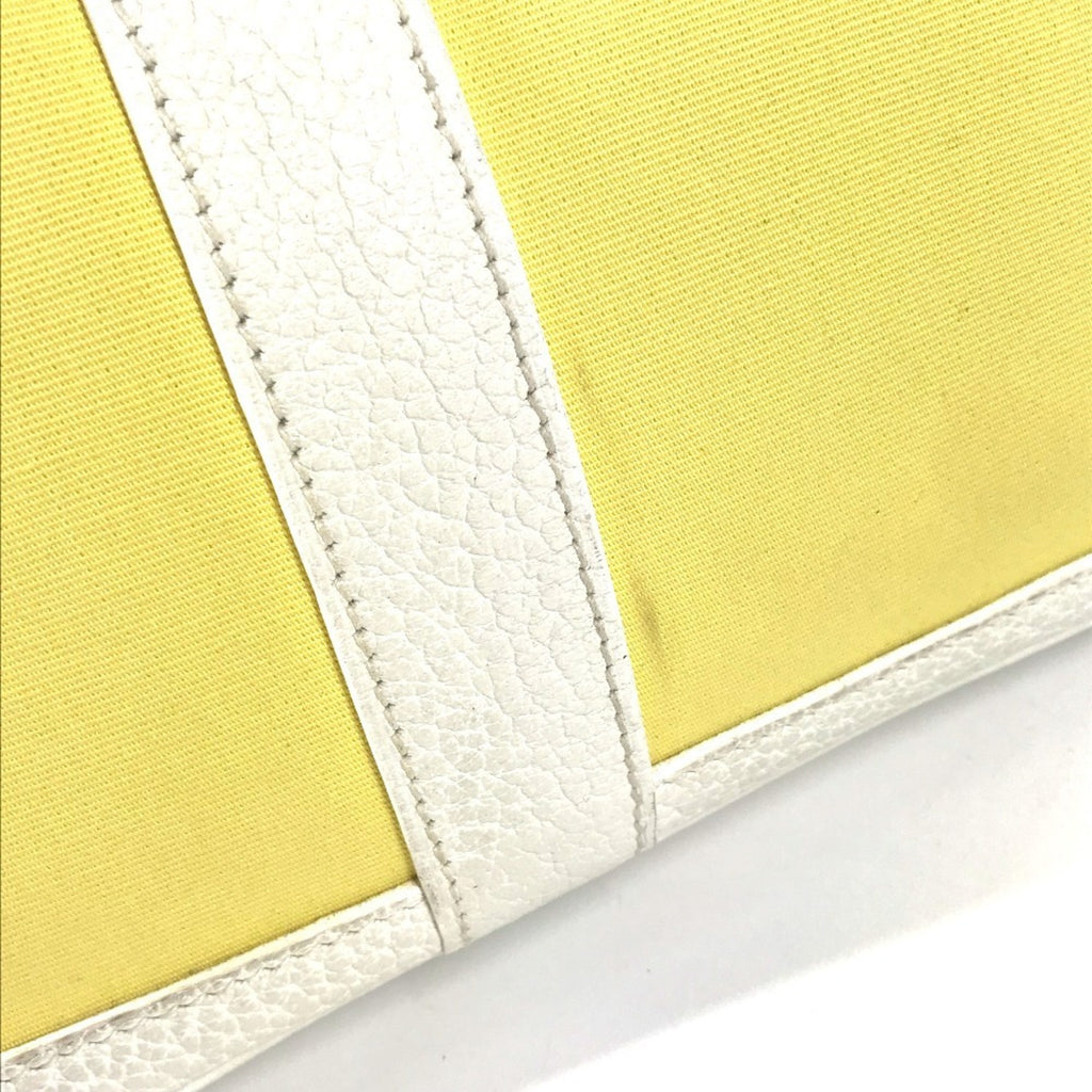 HMS Garden Party TPM Tote Bag, Toile H Leather, Yellow, Women's