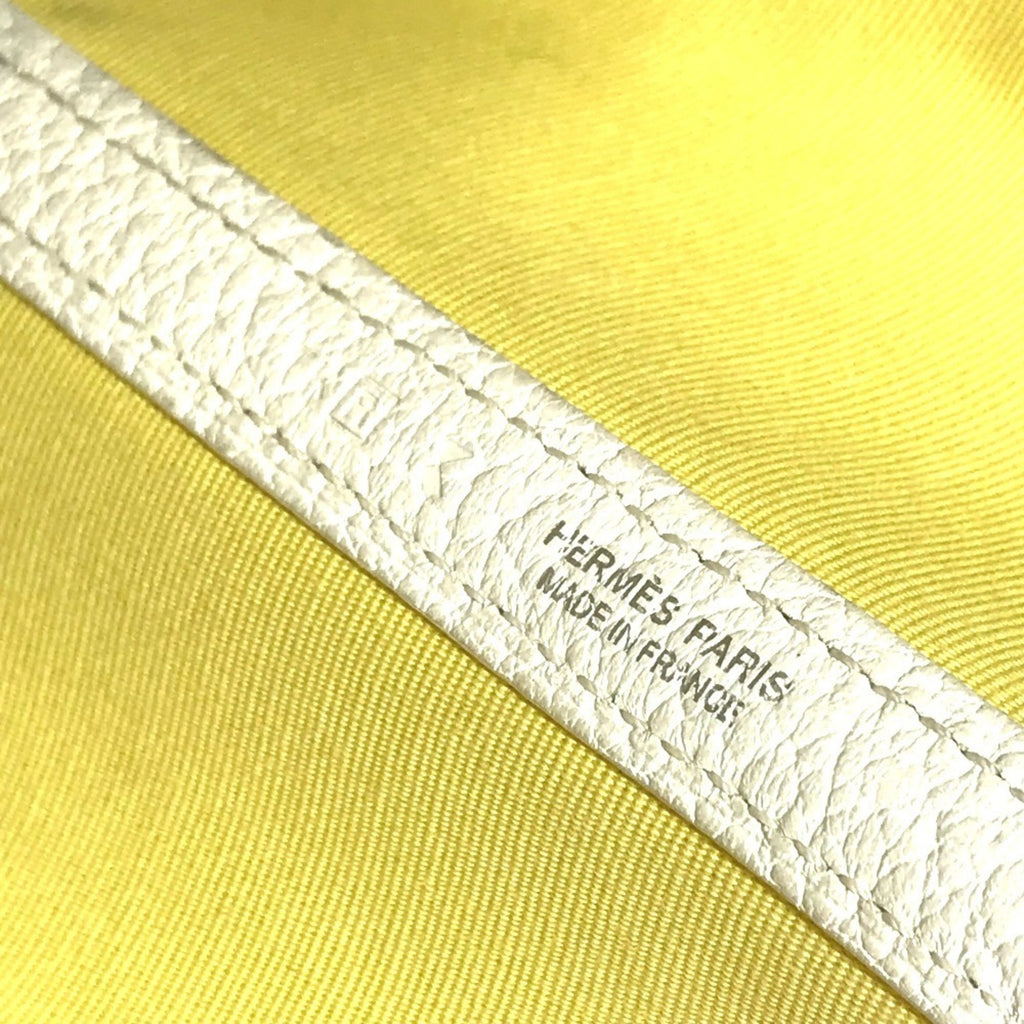 HMS Garden Party TPM Tote Bag, Toile H Leather, Yellow, Women's