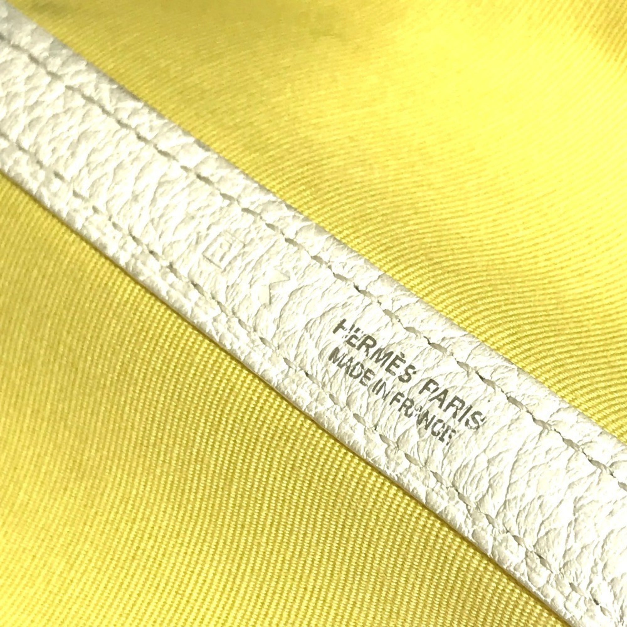 HMS Garden Party TPM Tote Bag, Toile H Leather, Yellow, Women's