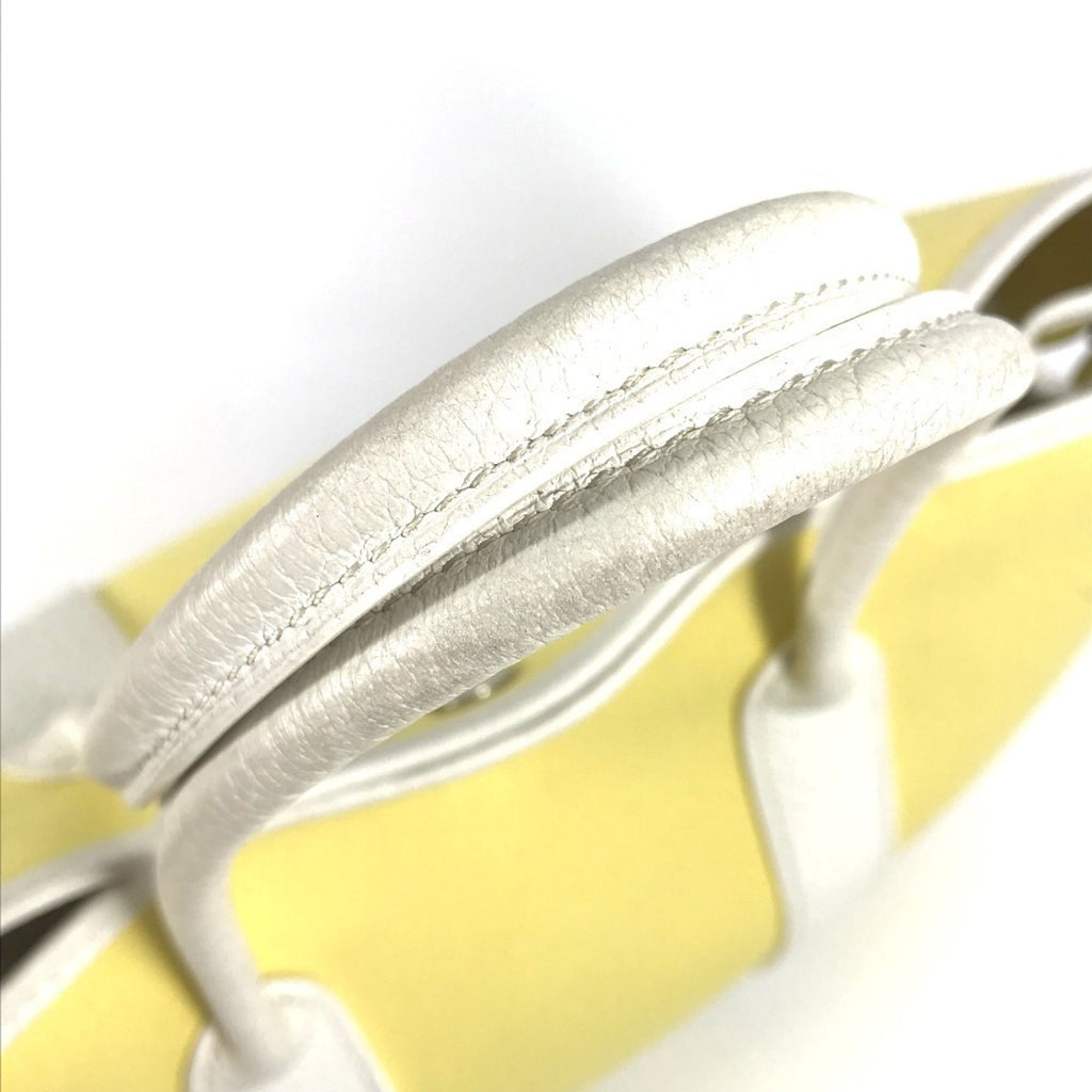 HMS Garden Party TPM Tote Bag, Toile H Leather, Yellow, Women's