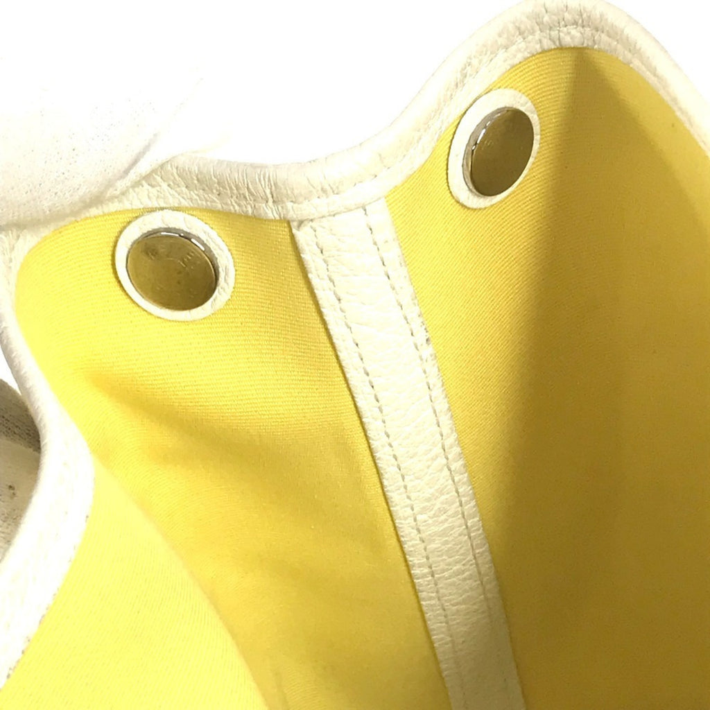 HMS Garden Party TPM Tote Bag, Toile H Leather, Yellow, Women's
