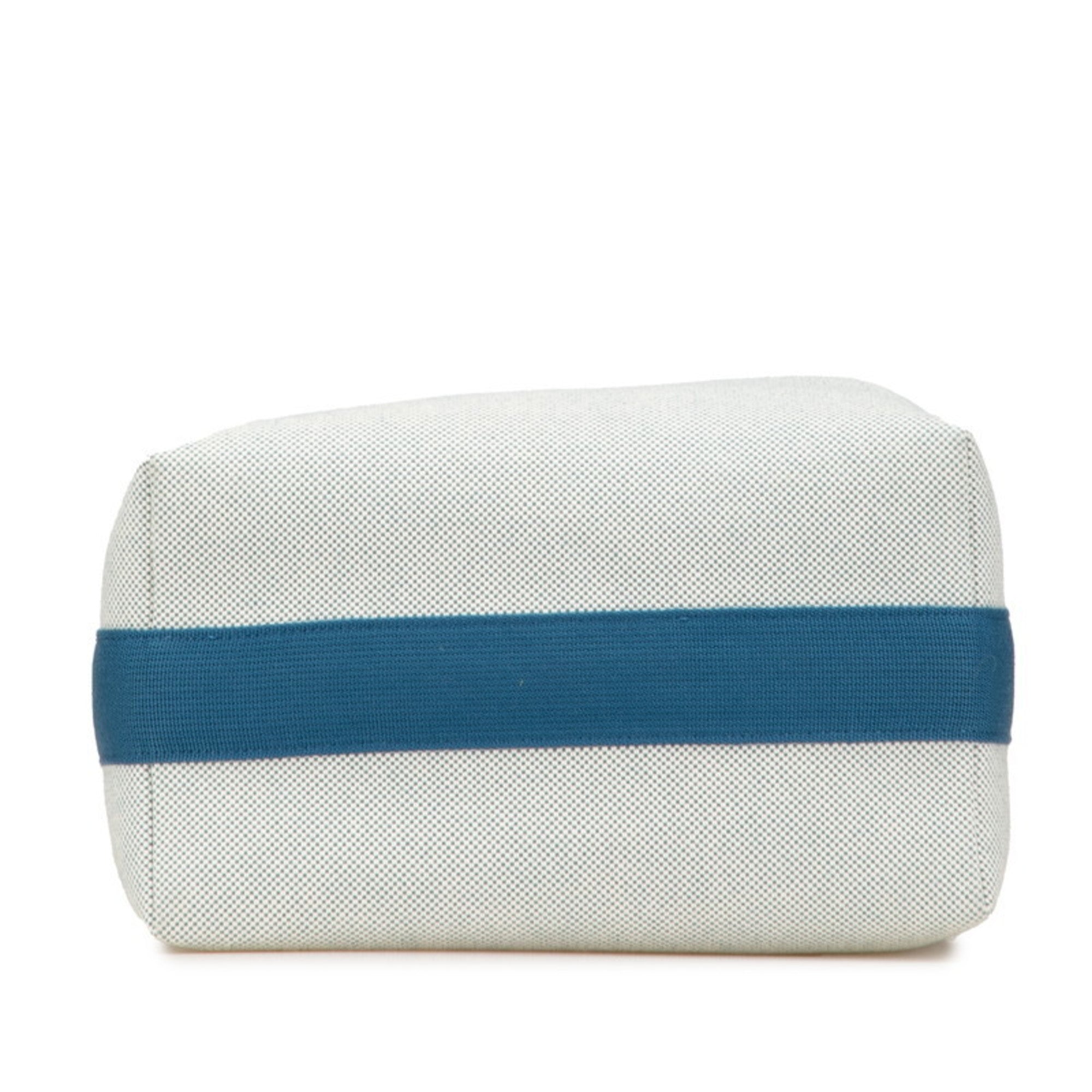 HMS Hermès Bride A Black GM Cabriole Pouch Mini Handbag in Brunatier Cotton Toile Chevron for Women