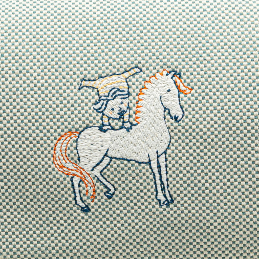 HMS Hermès Bride A Black GM Cabriole Pouch Mini Handbag in Brunatier Cotton Toile Chevron for Women