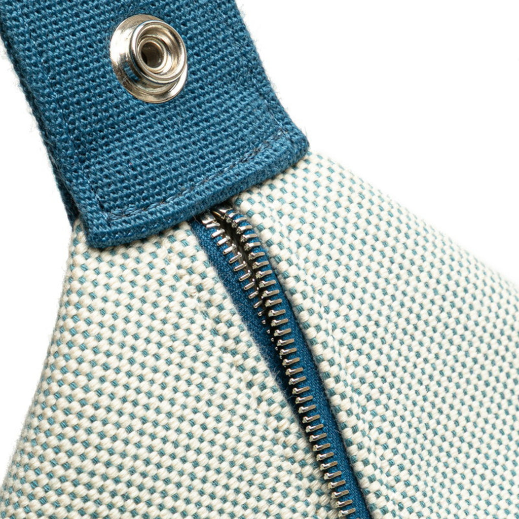 HMS Hermès Bride A Black GM Cabriole Pouch Mini Handbag in Brunatier Cotton Toile Chevron for Women