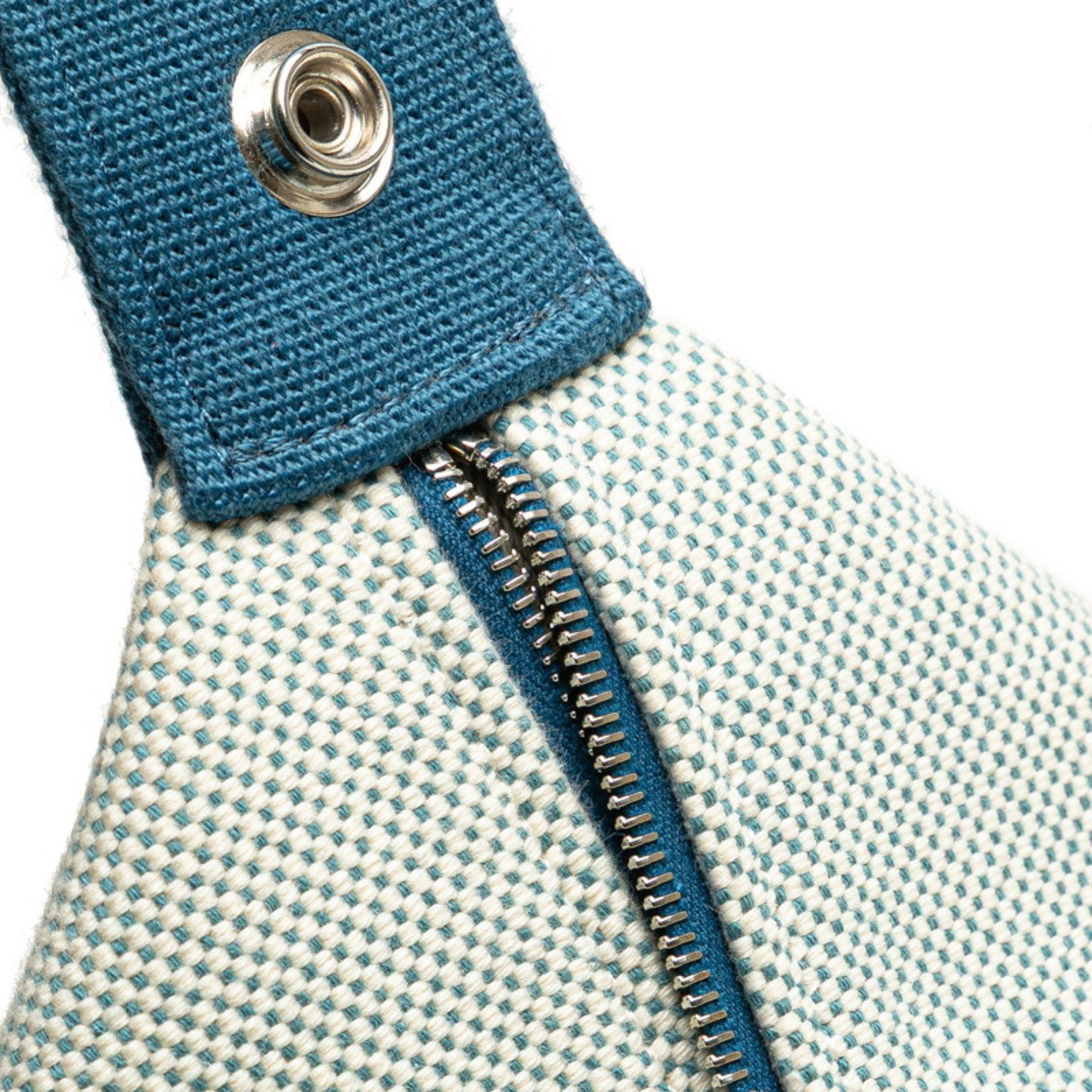 HMS Hermès Bride A Black GM Cabriole Pouch Mini Handbag in Brunatier Cotton Toile Chevron for Women