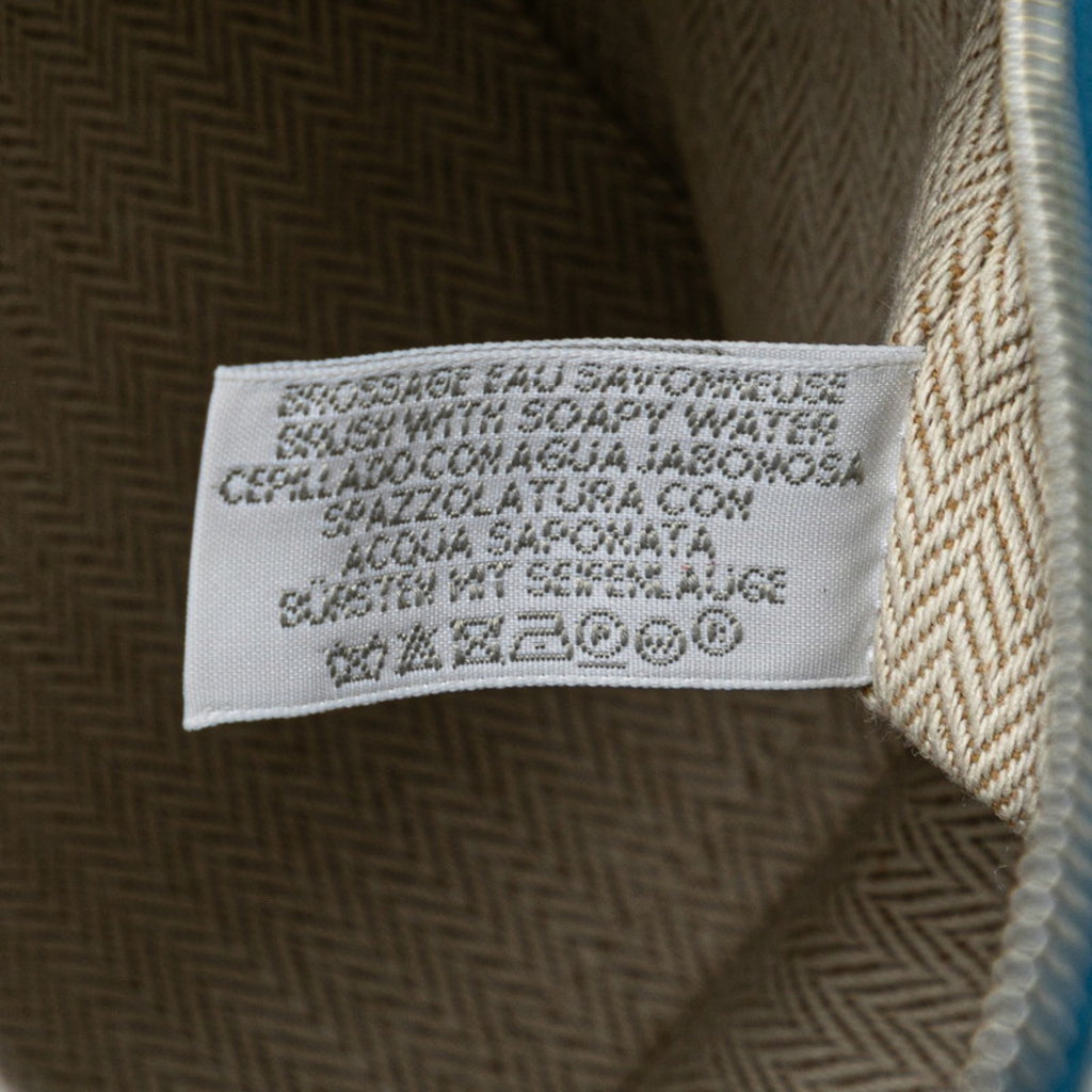 HMS Hermès Bride A Black GM Cabriole Pouch Mini Handbag in Brunatier Cotton Toile Chevron for Women