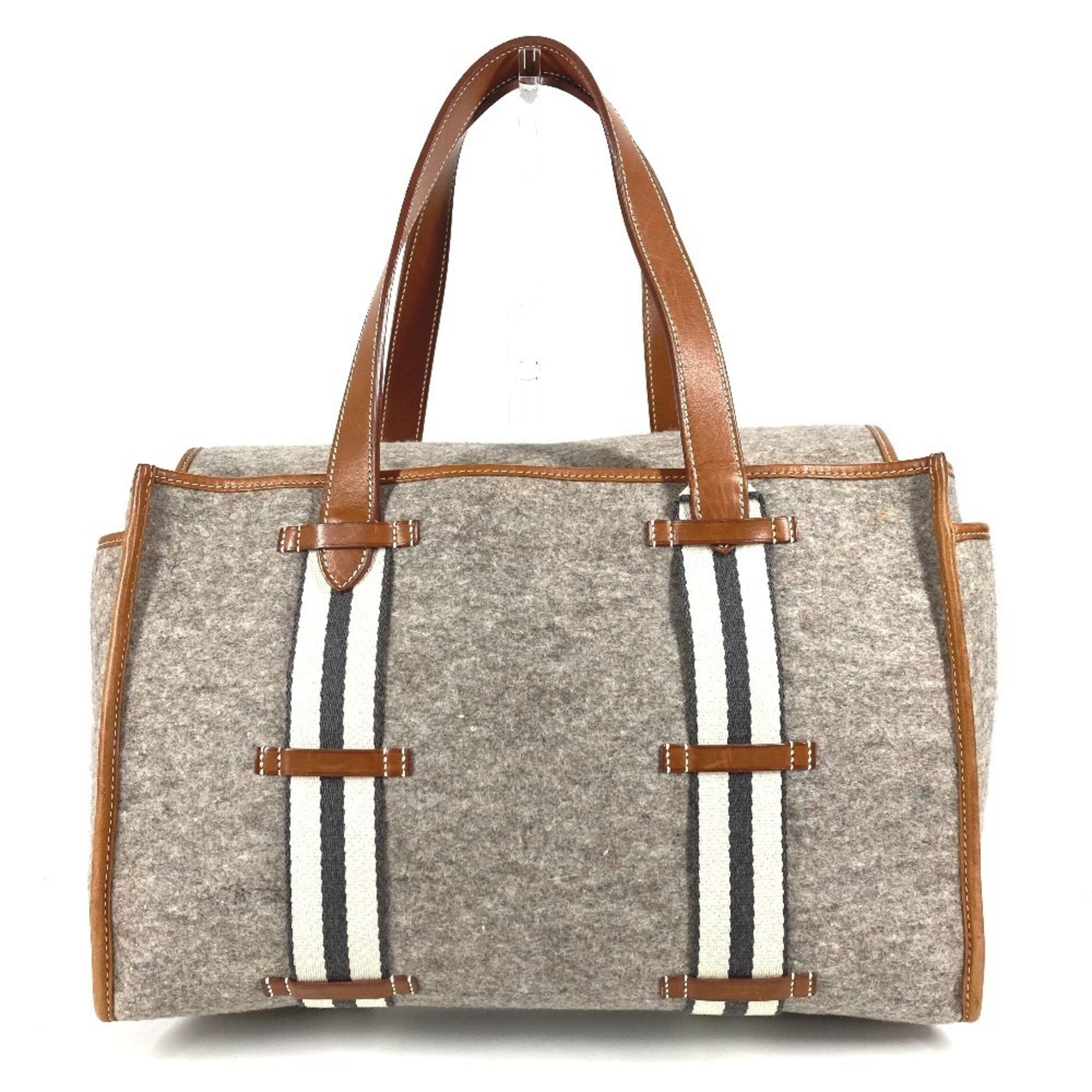 HMS Camel shoulder bag tote in felt and leather, unisex, gray