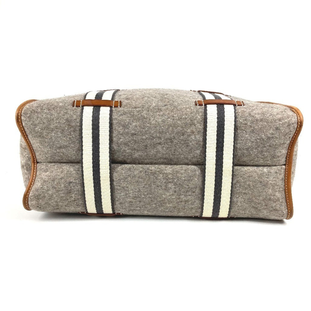 HMS Camel shoulder bag tote in felt and leather, unisex, gray