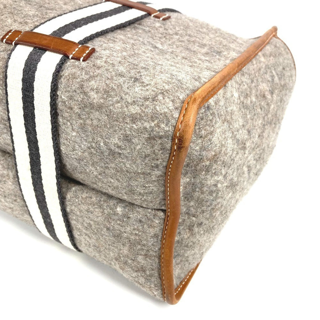 HMS Camel shoulder bag tote in felt and leather, unisex, gray