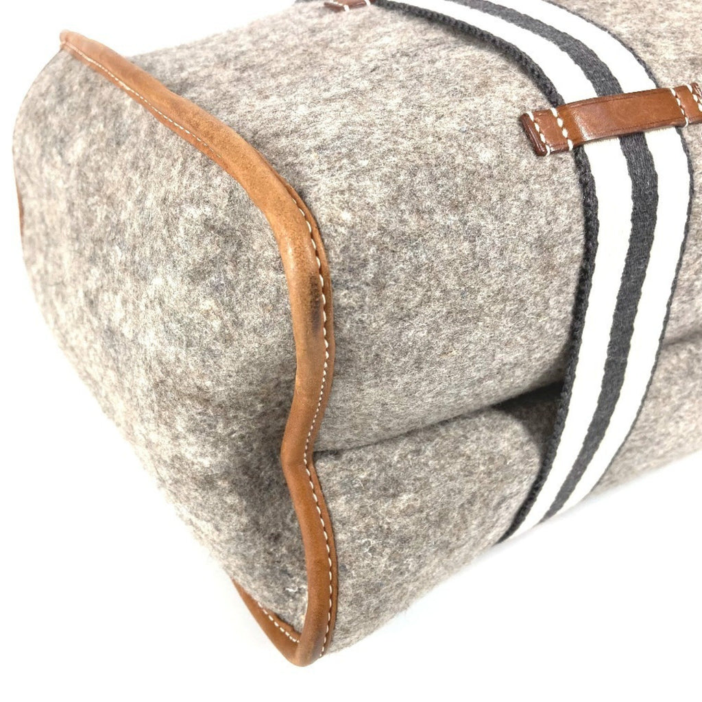 HMS Camel shoulder bag tote in felt and leather, unisex, gray