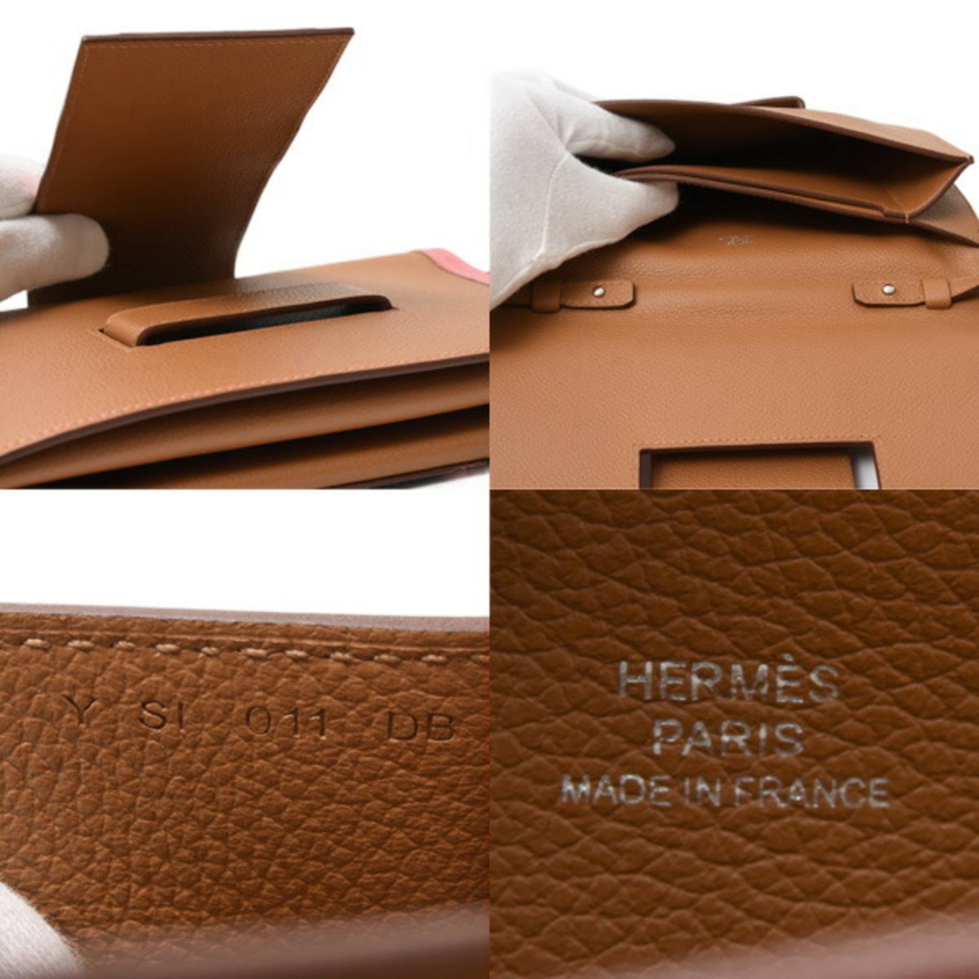 HMS Women's Shoulder Bag H Passant Clutch Y Stamp Evercolor Brown HERMES