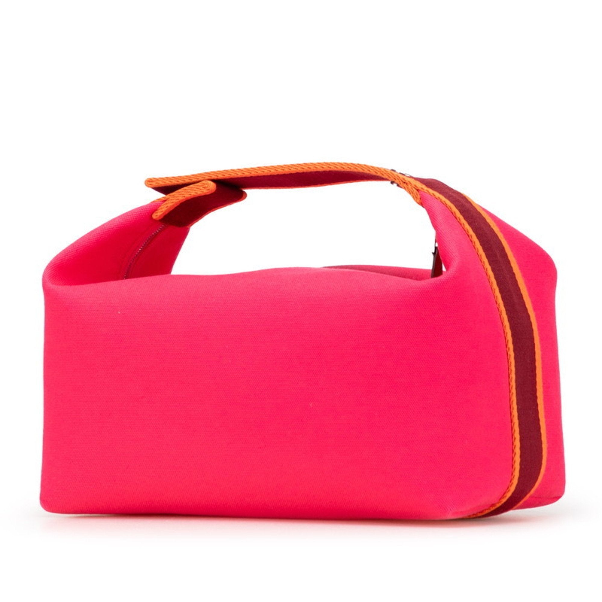 HMS Brid A Black GM Handbag, Hibiscus Pink Canvas, Women's, HERMES