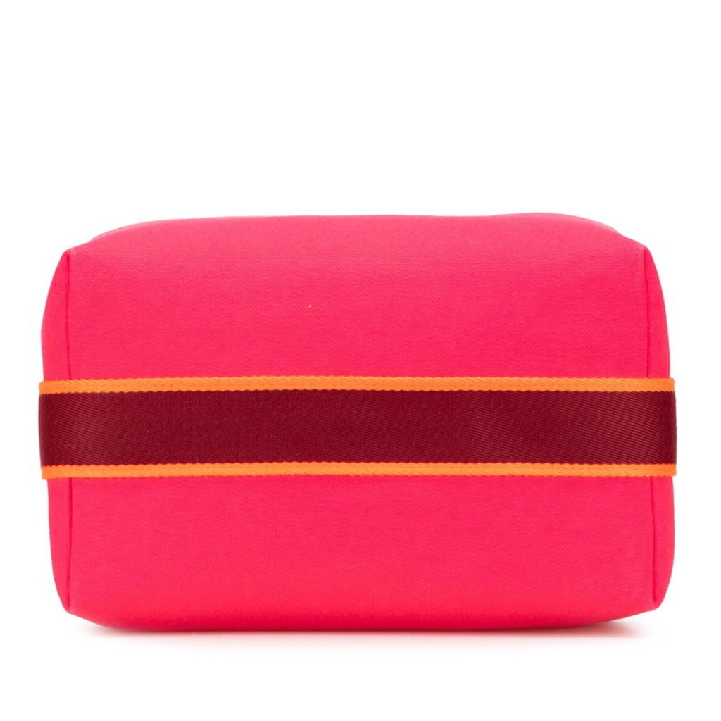 HMS Brid A Black GM Handbag, Hibiscus Pink Canvas, Women's, HERMES