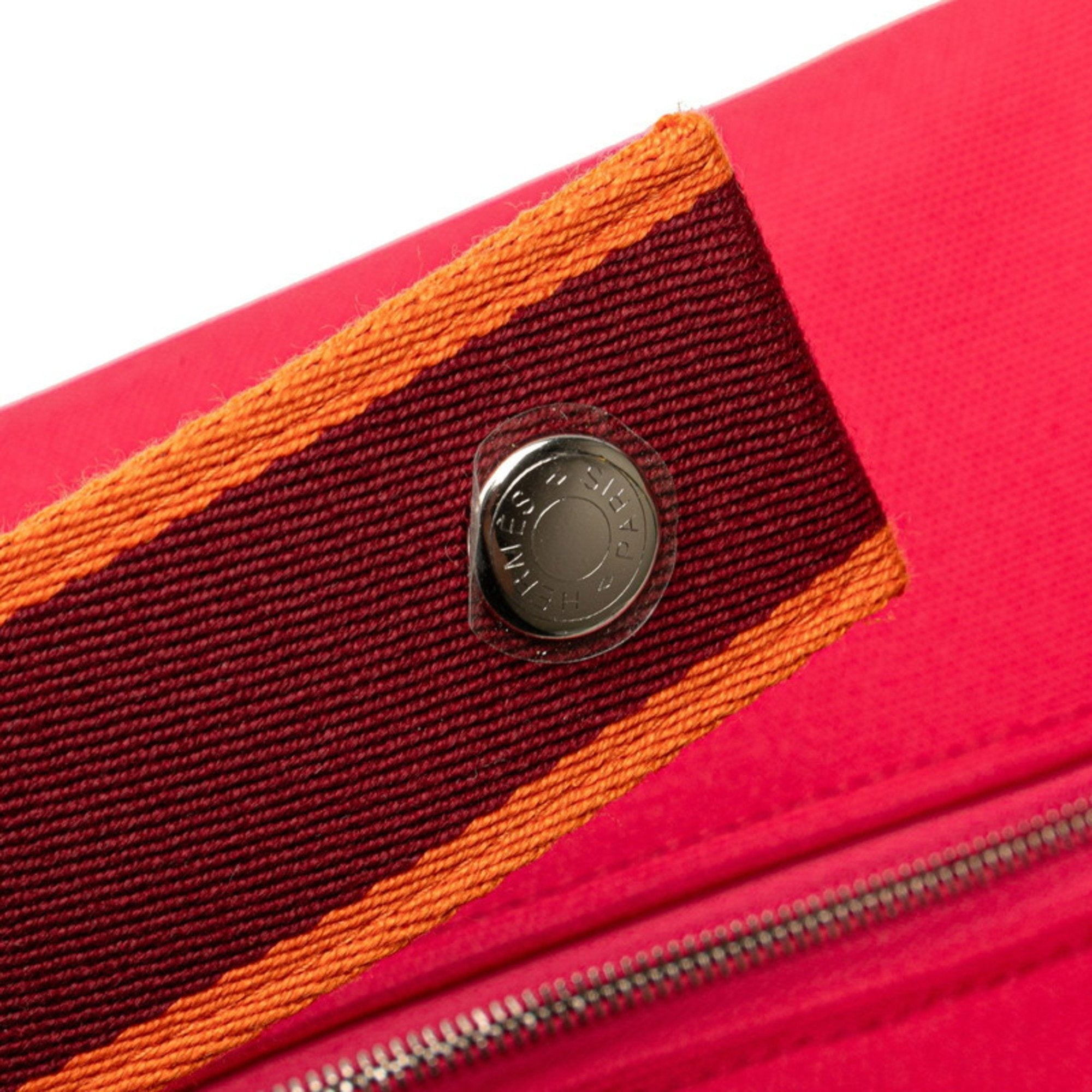 HMS Brid A Black GM Handbag, Hibiscus Pink Canvas, Women's, HERMES