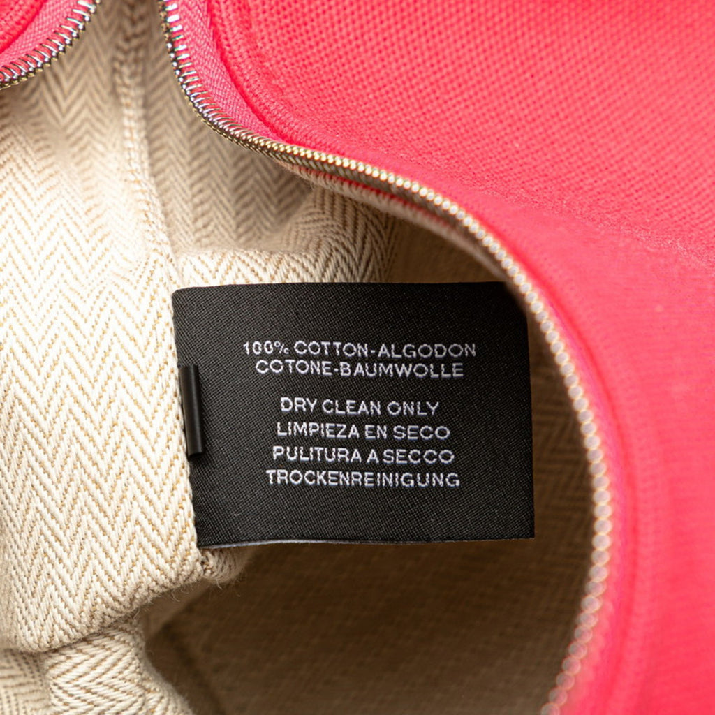 HMS Brid A Black GM Handbag, Hibiscus Pink Canvas, Women's, HERMES