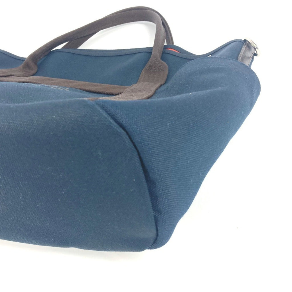 HMSHermes Sac de Pansage Groom 2WAY Shoulder Bag Crossbody Tote Leather Canvas Women's Navy