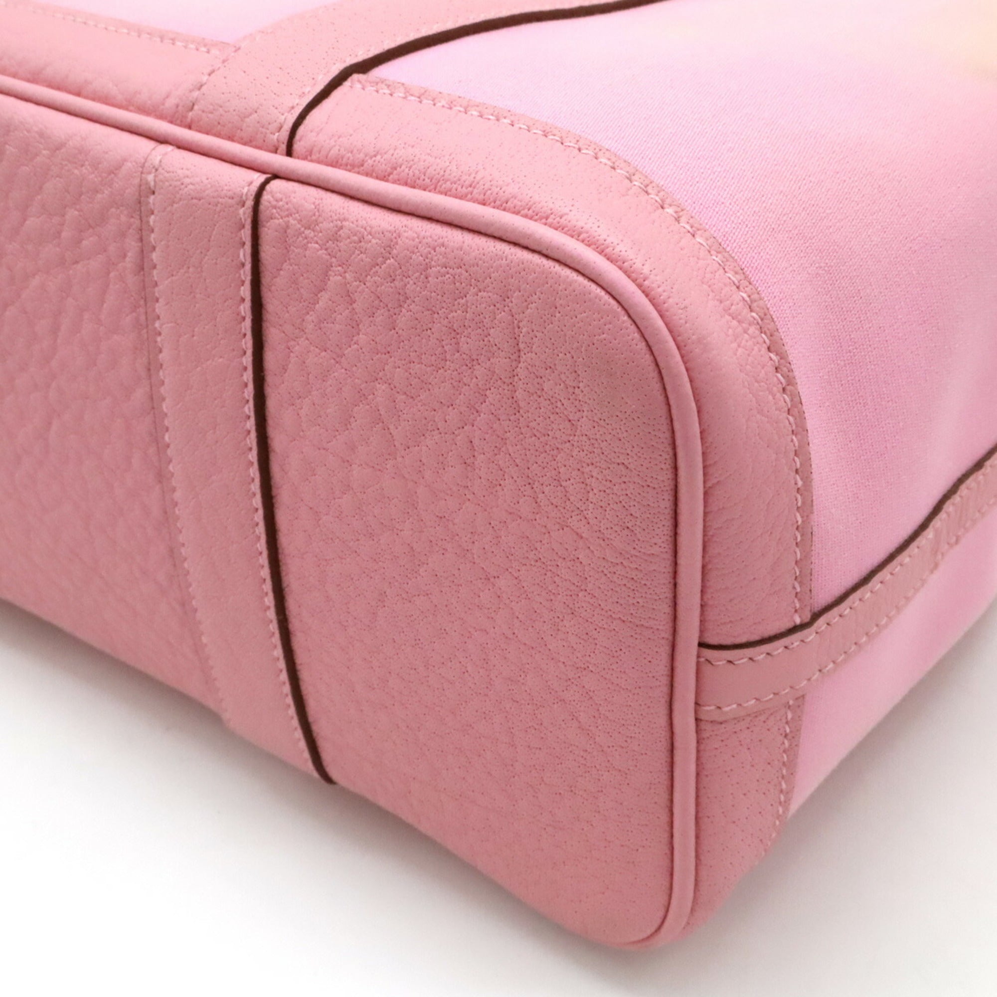 HMS Garden TPM Tote Bag Handbag Toile Officier Leather Pink O Stamp