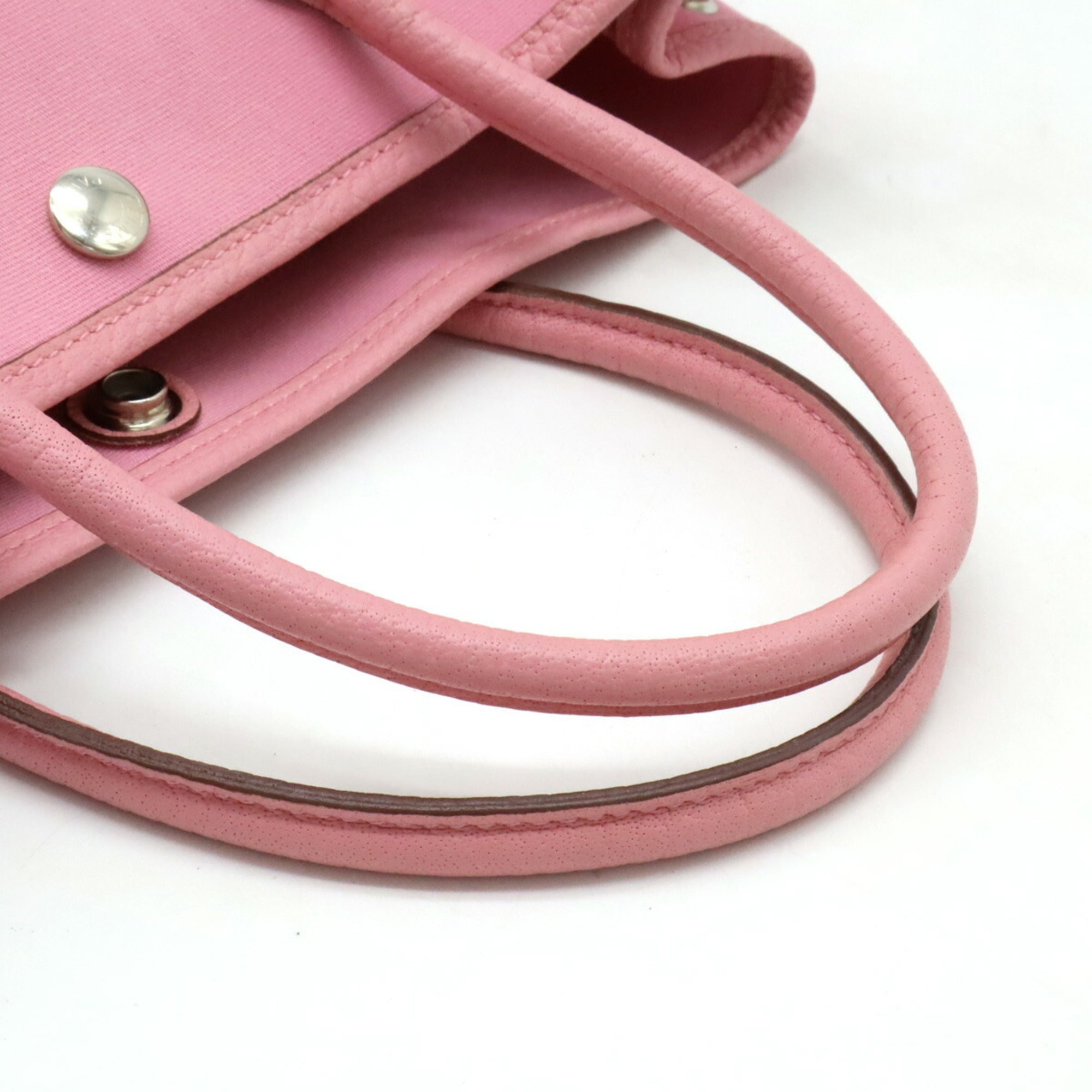 HMS Garden TPM Tote Bag Handbag Toile Officier Leather Pink O Stamp