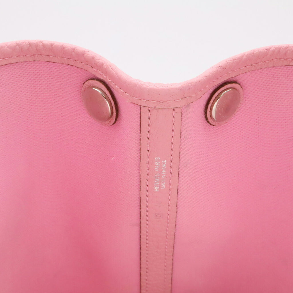 HMS Garden TPM Tote Bag Handbag Toile Officier Leather Pink O Stamp