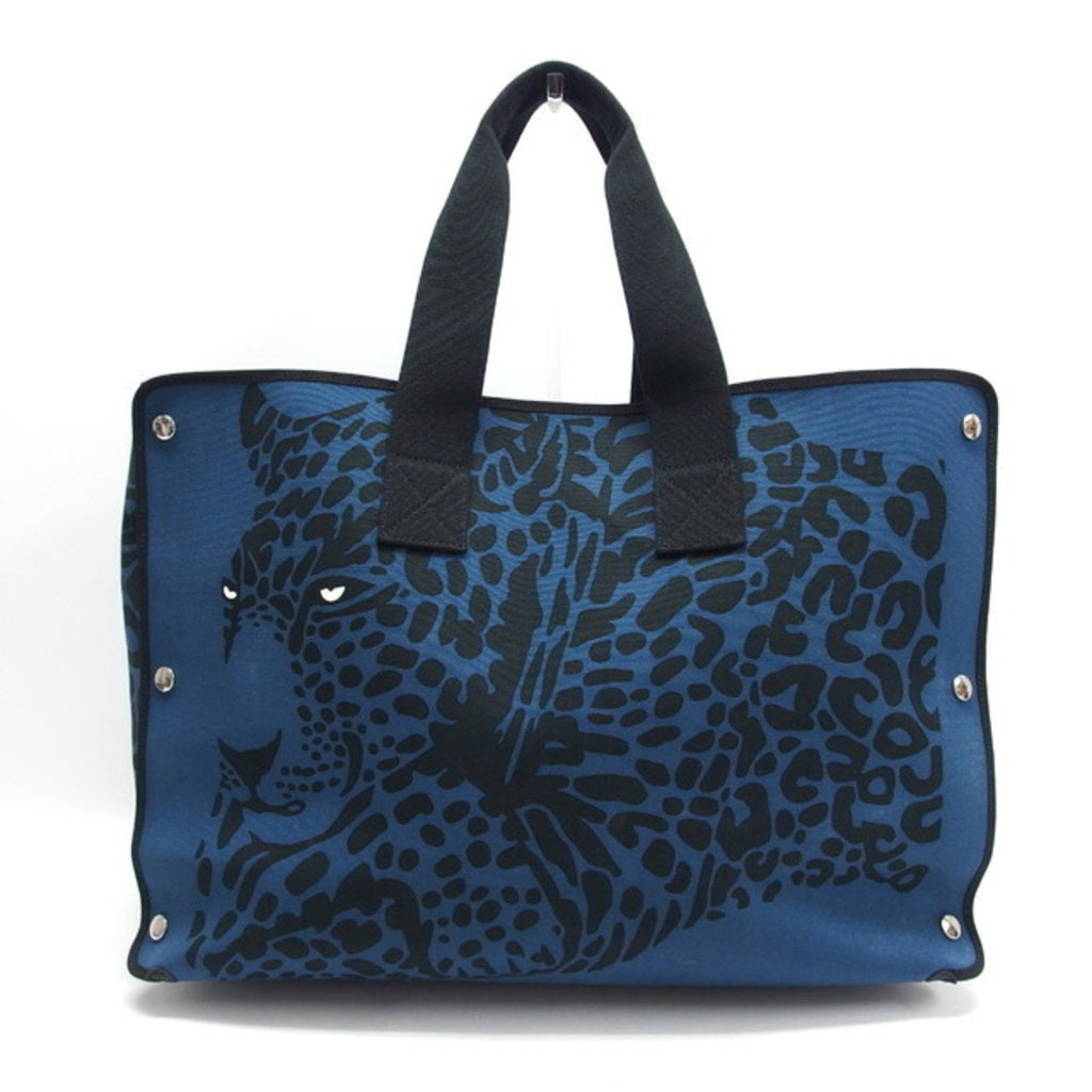 HMS leopard tote bag blue x black