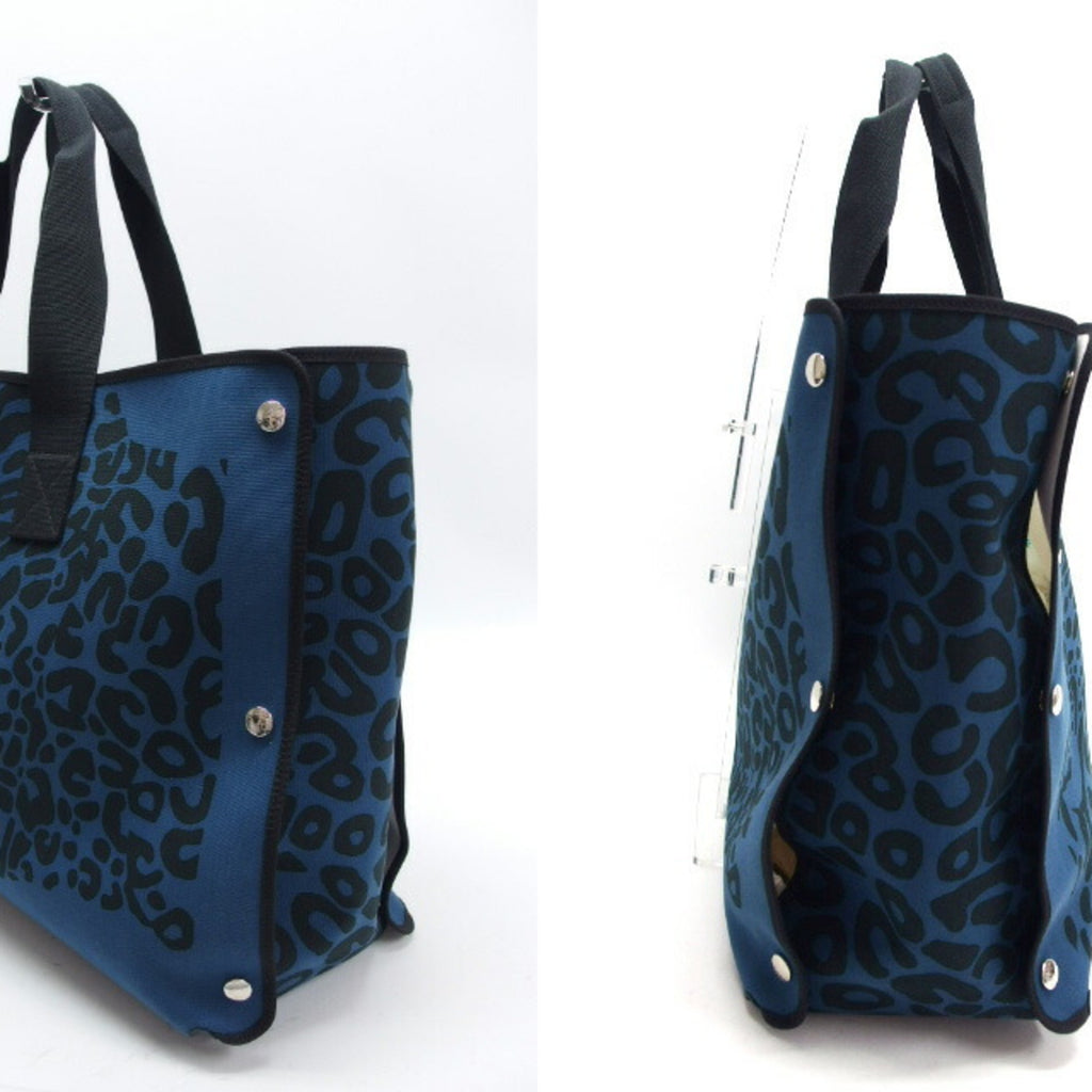 HMS leopard tote bag blue x black