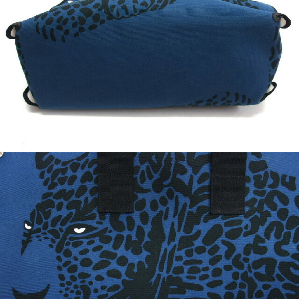 HMS leopard tote bag blue x black