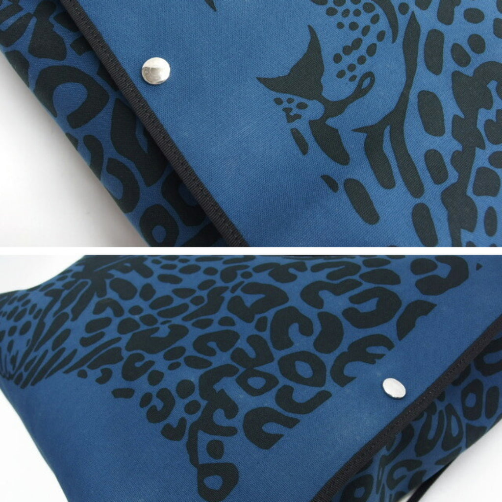 HMS leopard tote bag blue x black