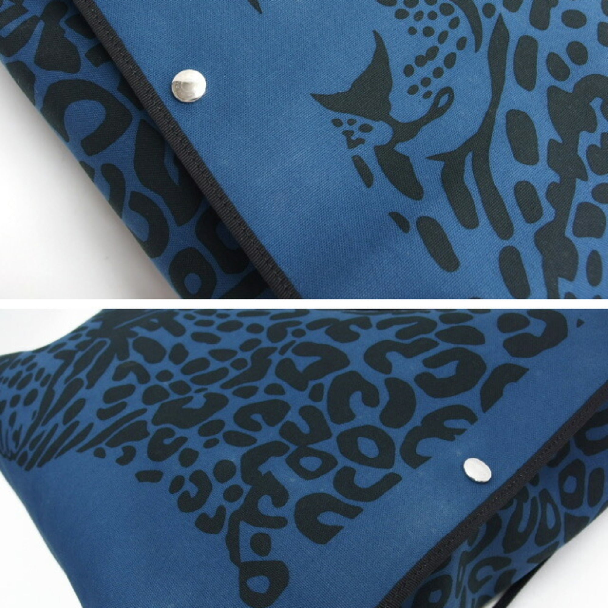 HMS leopard tote bag blue x black