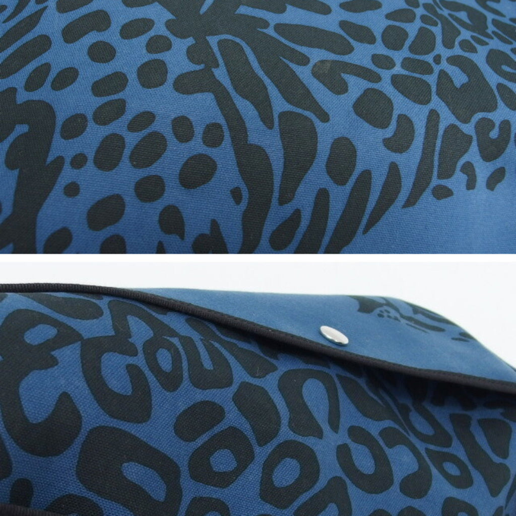 HMS leopard tote bag blue x black