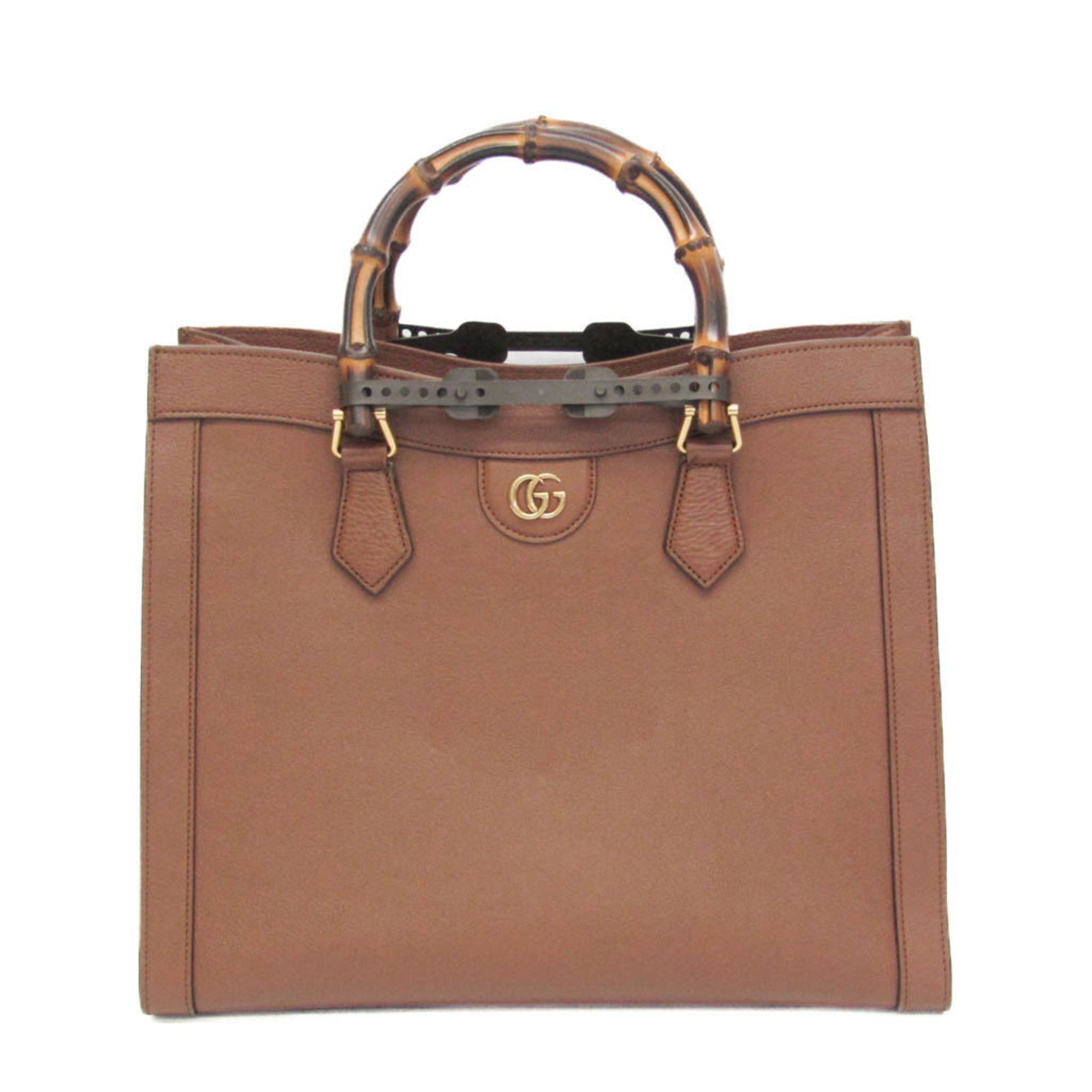 GCCI Bamboo Double G Diana Medium Tote Bag 655658 Women's Leather,Bamboo Shoulder Bag,Tote Bag Brown