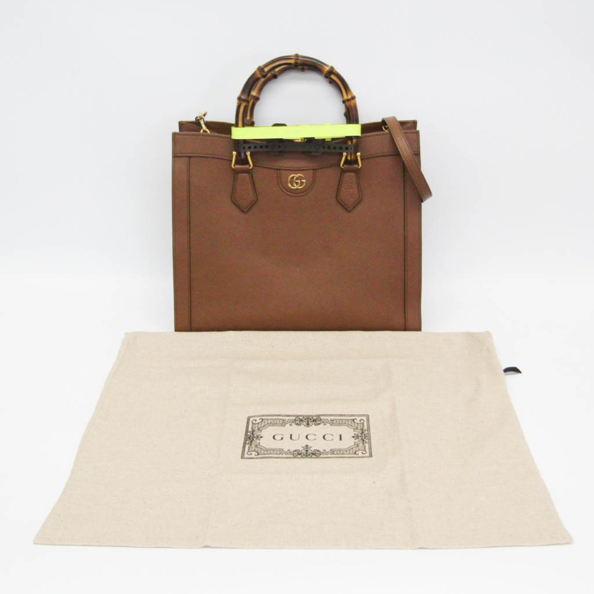 GCCI Bamboo Double G Diana Medium Tote Bag 655658 Women's Leather,Bamboo Shoulder Bag,Tote Bag Brown