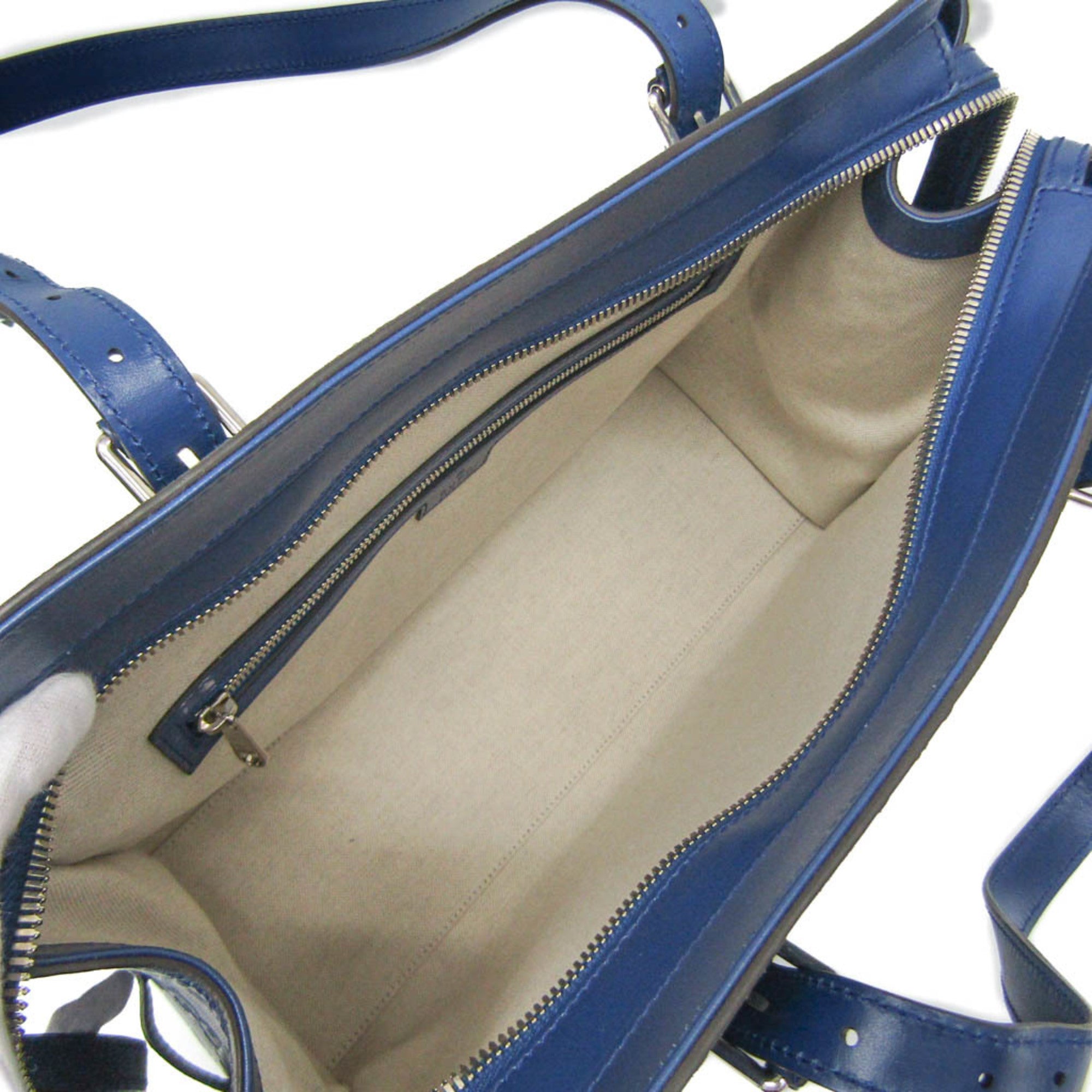 GCCI GG Embossed Tote 625774 Men's Leather Shoulder Bag,Tote Bag Blue