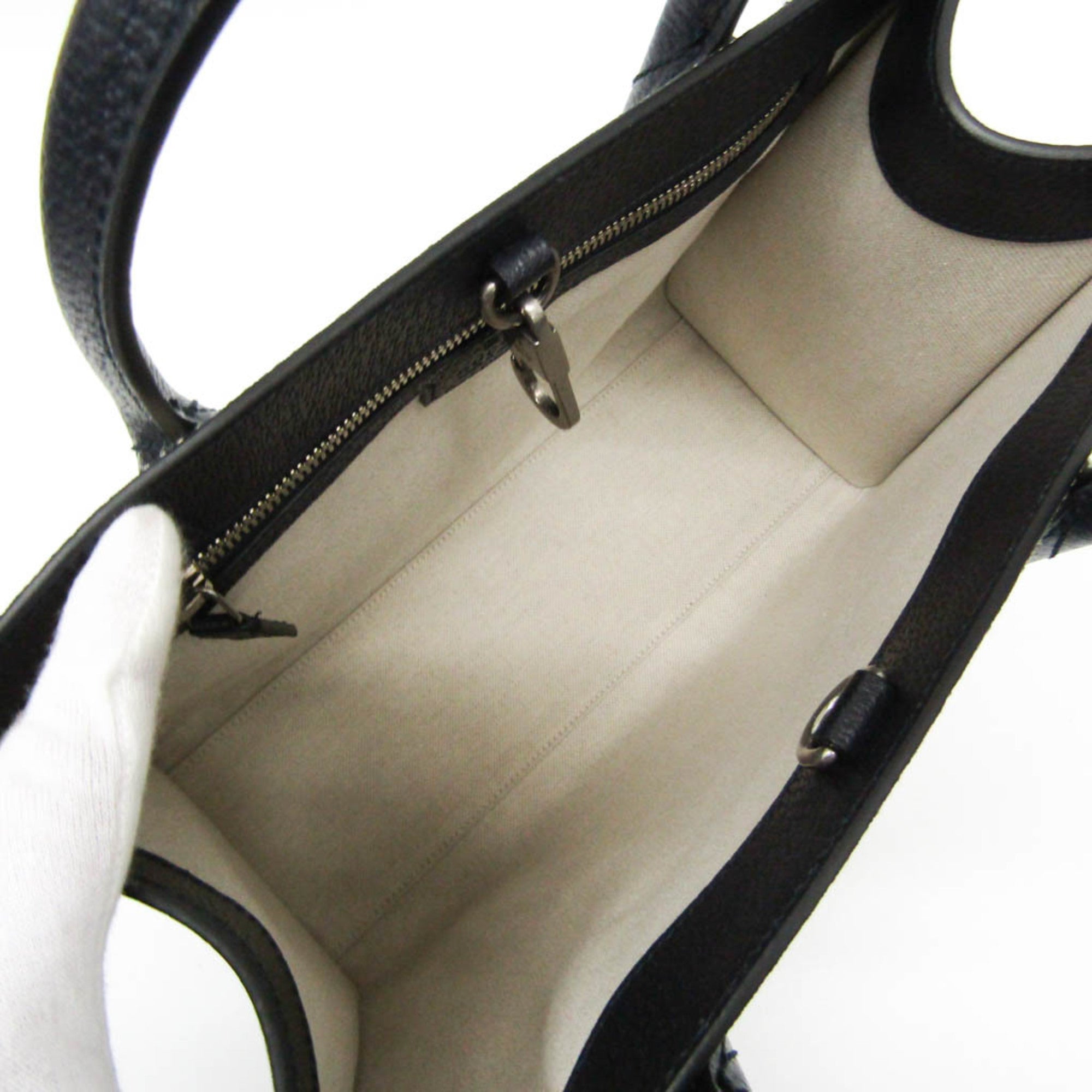 GCCI GG Small 659983 Women's Leather,PVC Handbag,Shoulder Bag Beige,Navy