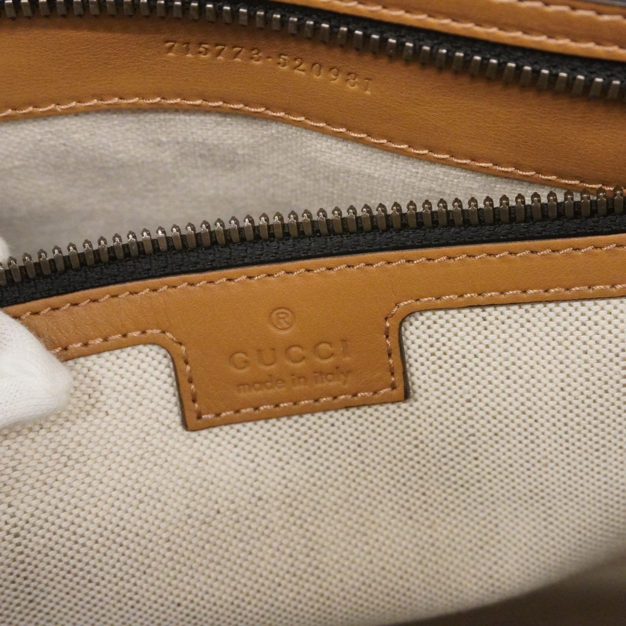 GCCI Boston Bag, GG Canvas, Sherry Line, 715773, Black and Beige, 2-Way Men's Women's