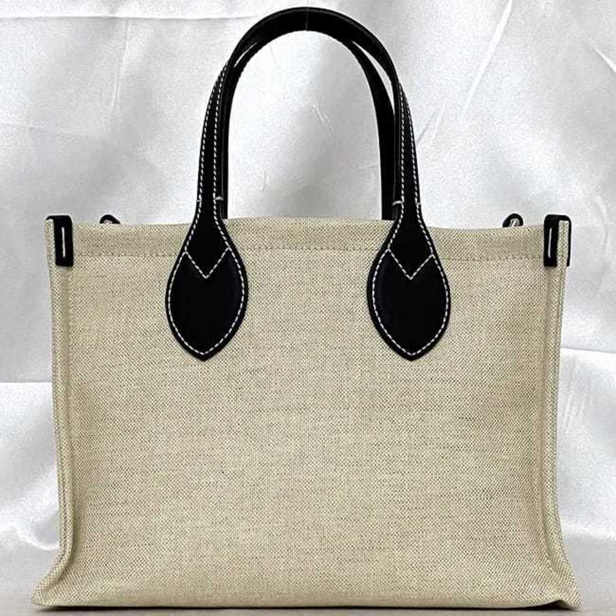 GCCI 2way Print Handbag f-21784 Beige Navy 772144 Tote Bag Canvas Leather 520981 GUCCI White Shoulder