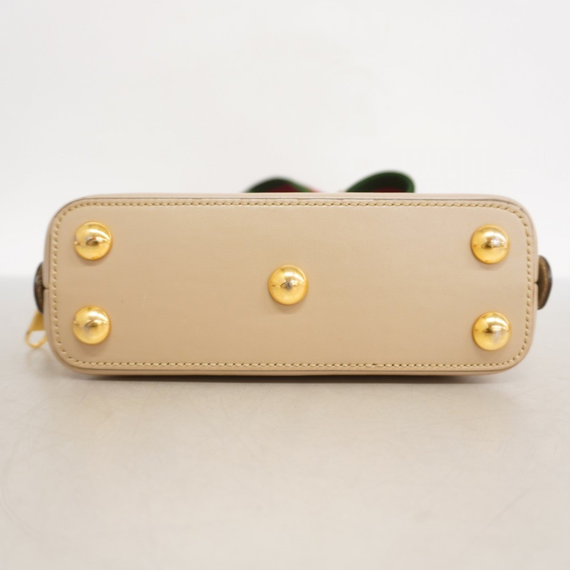 GCCI Handbag Sherry Line Horsebit 677212 Leather Beige 2-Way Bag for Women