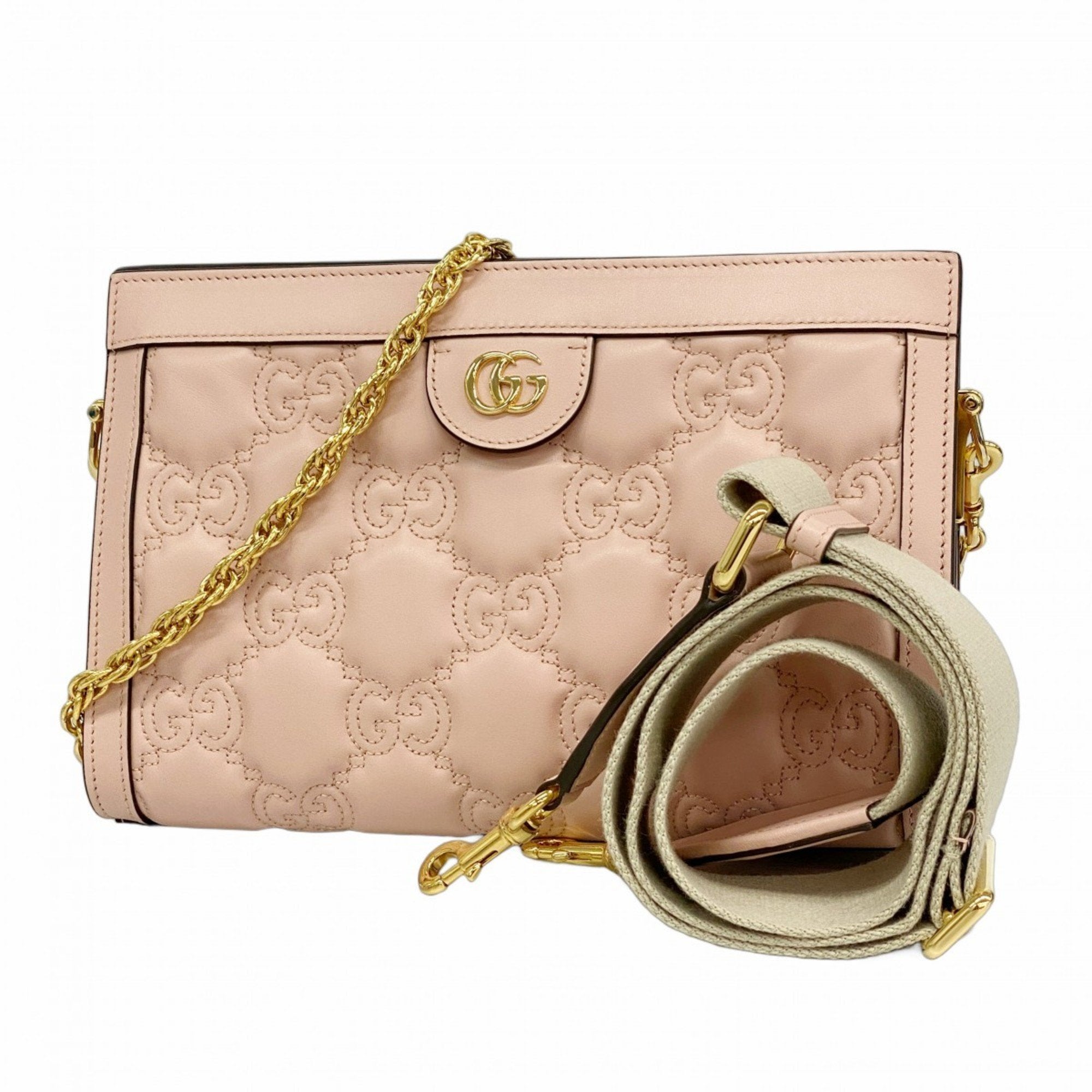 GCCI GG Matelasse Shoulder Bag 702200 Leather Light Pink Women's P1746490